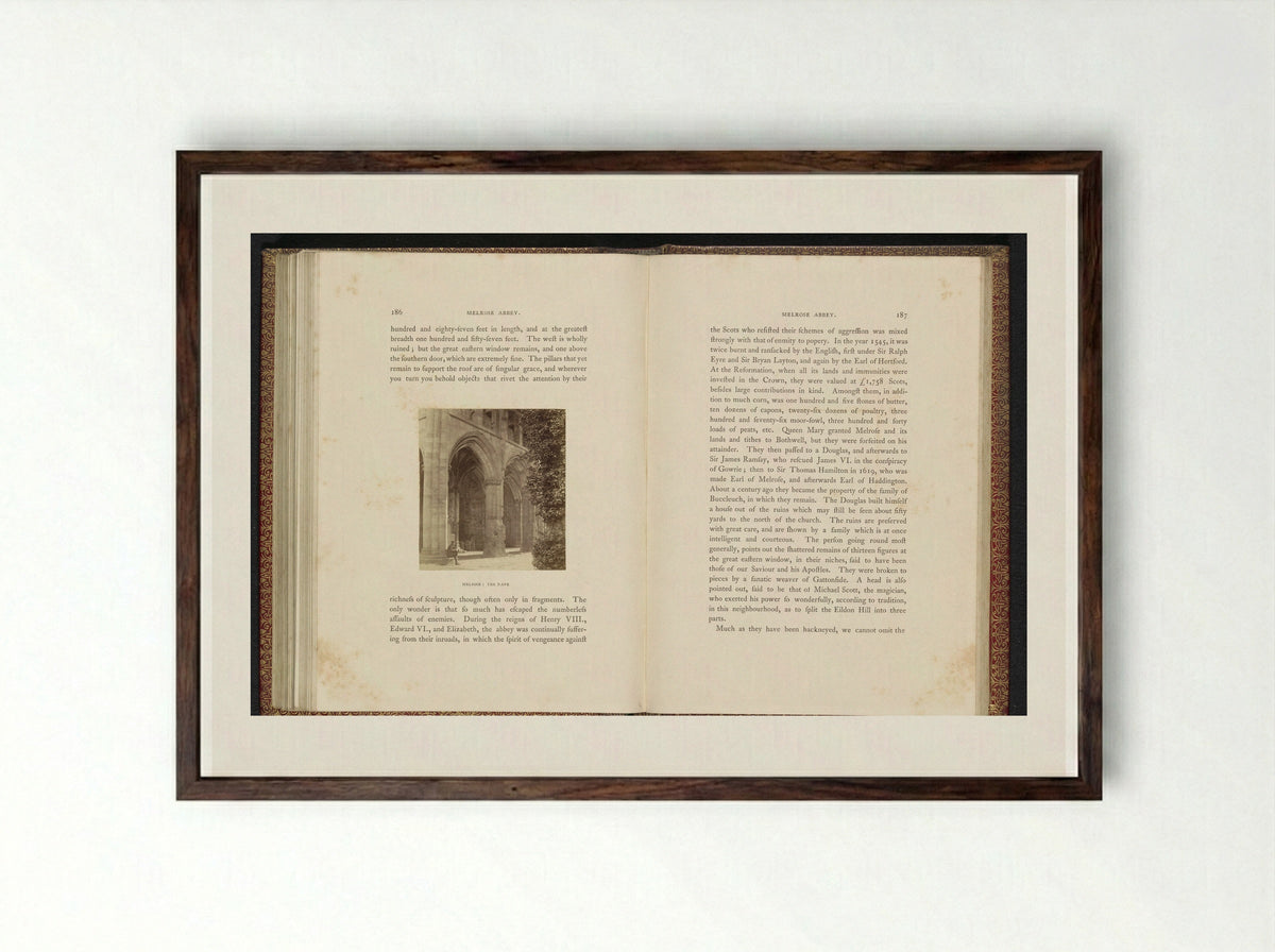 Melrose: The Nave - George Washington Wilson - Framed Print Dark Wood