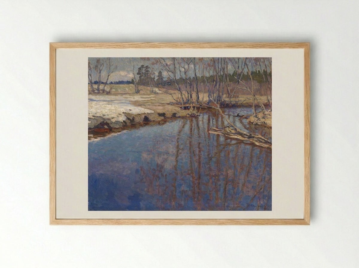 Melted Water - Nikolay Bogdanov-Belsky - Framed Print Wood