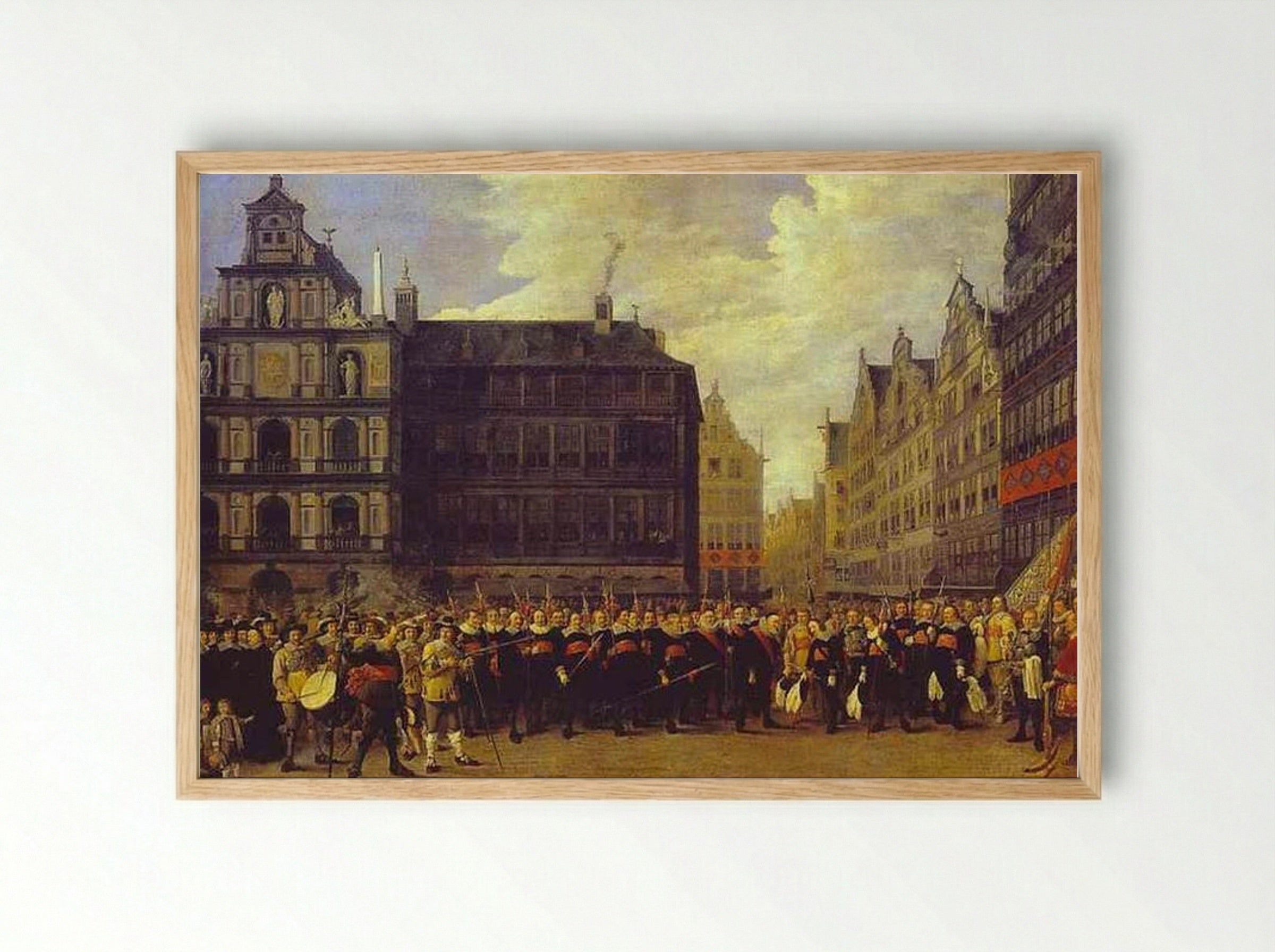 Members of Antwerp Town Council and Masters of the Armaments Guild - David Teniers the Younger - Framed Print Wood