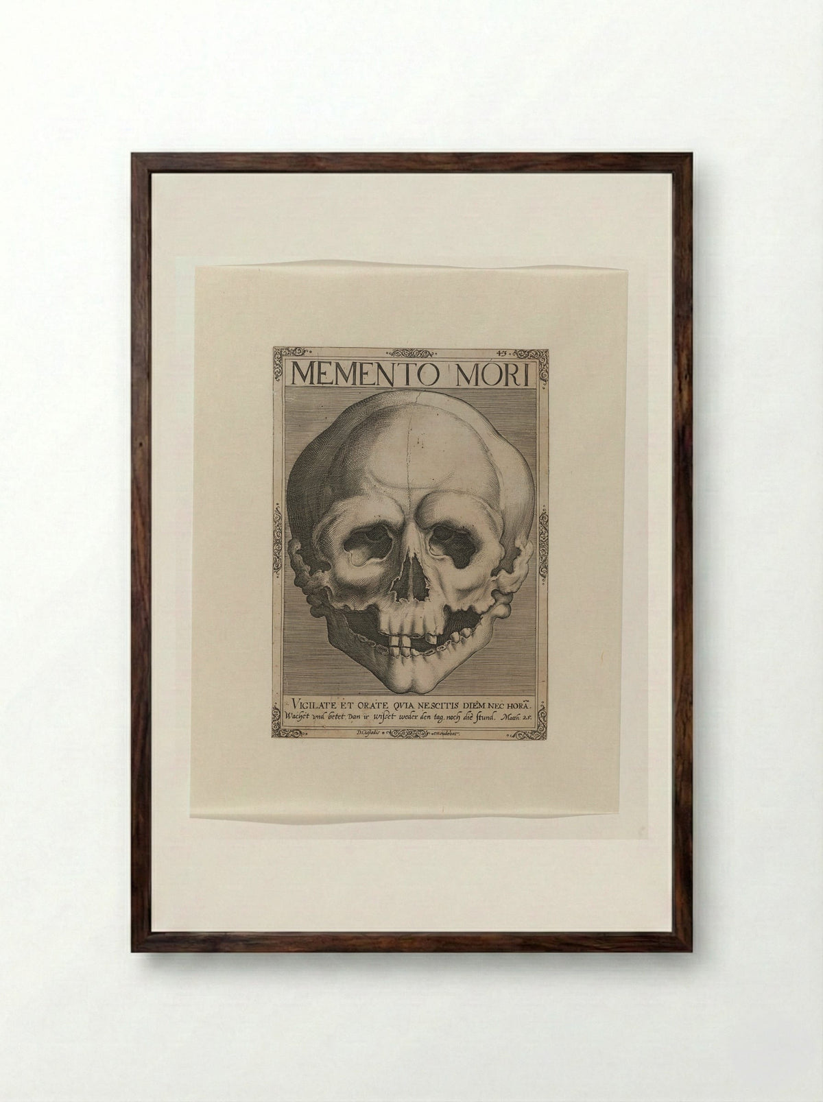 Memento mori - Dominicus Custos - Framed Print Dark Wood