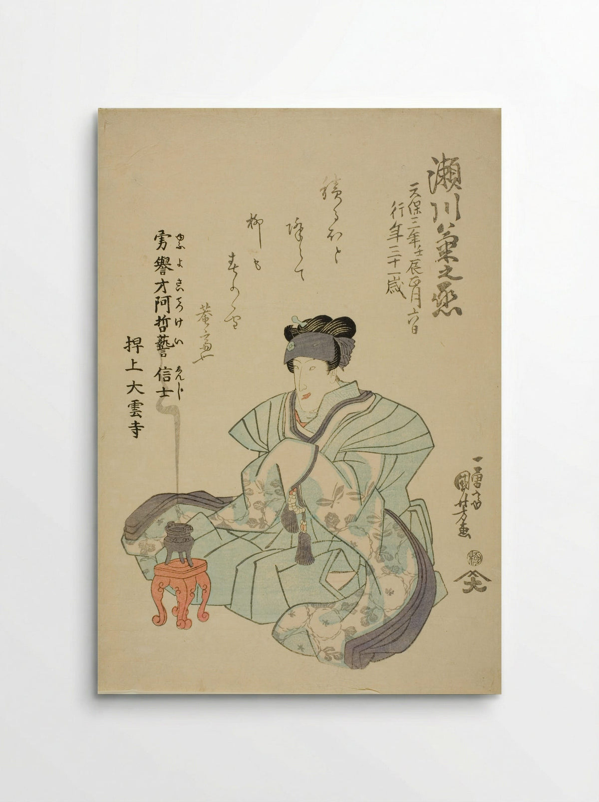 Memorial Portrait of the Actor Segawa Kikunojo V - Utagawa Kuniyoshi - Poster