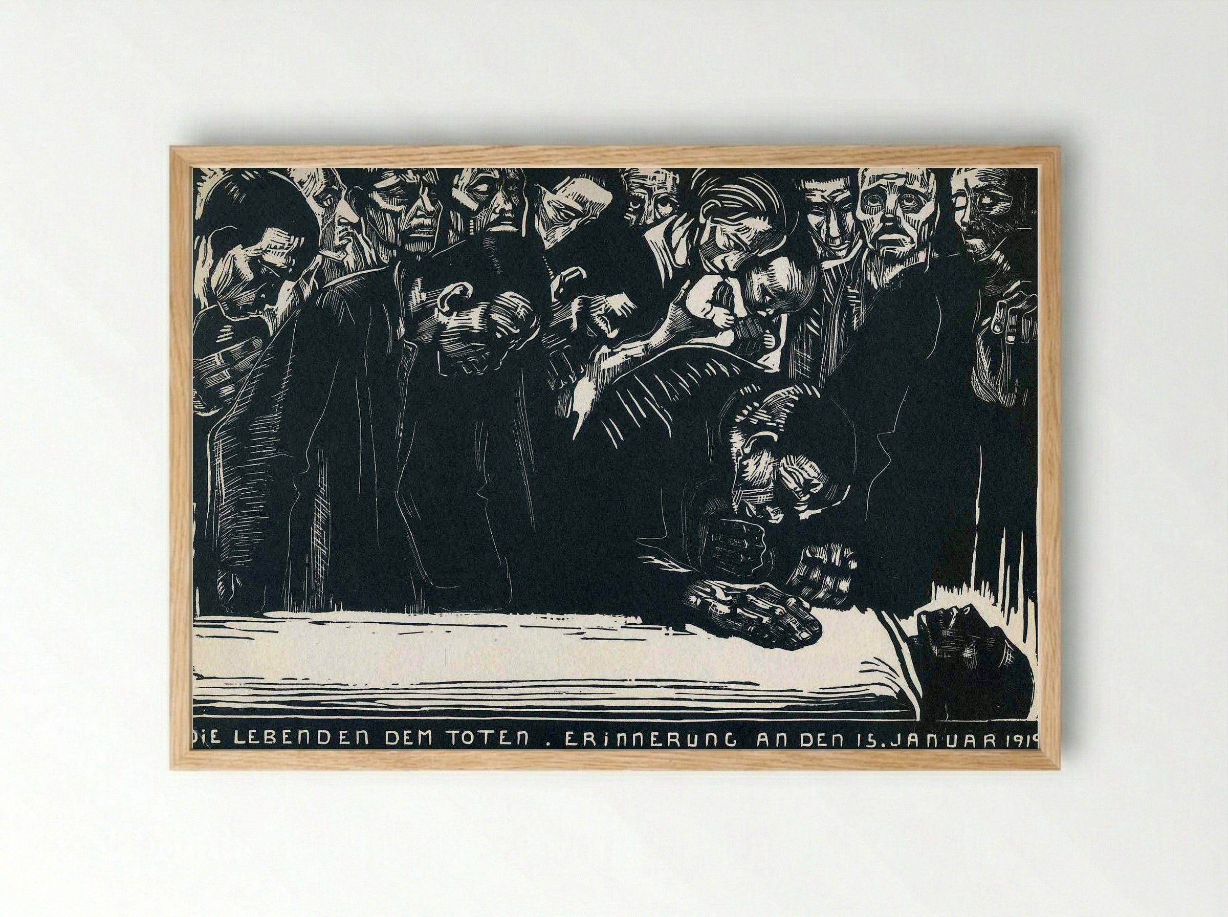 Memorial for Karl Liebknecht - Käthe Kollwitz - Framed Print Wood