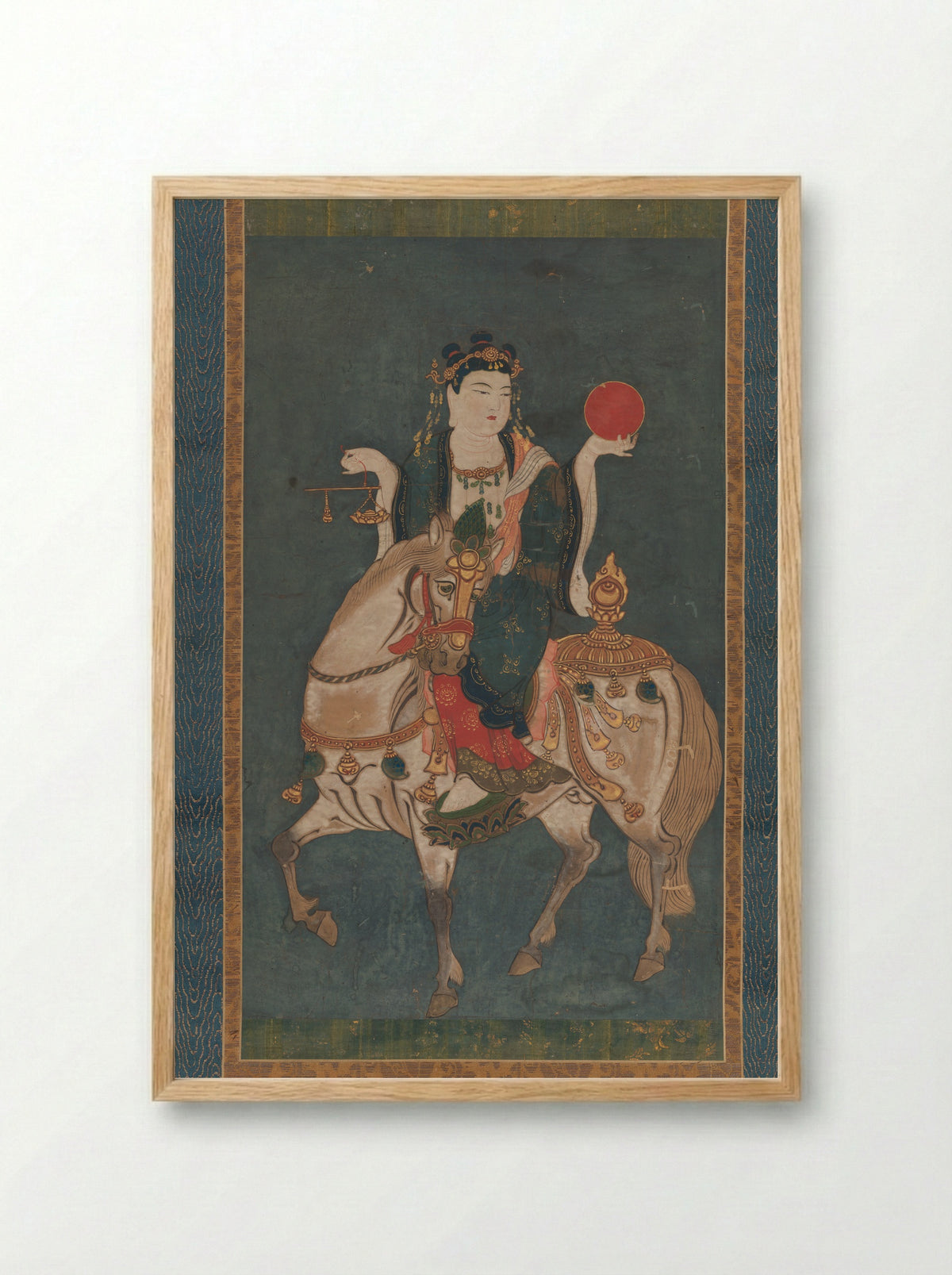 Memyō Bosatsu (Ashvaghosha Bodhisattva) Mounted on a Horse - Fine Art Print - Framed Print Wood