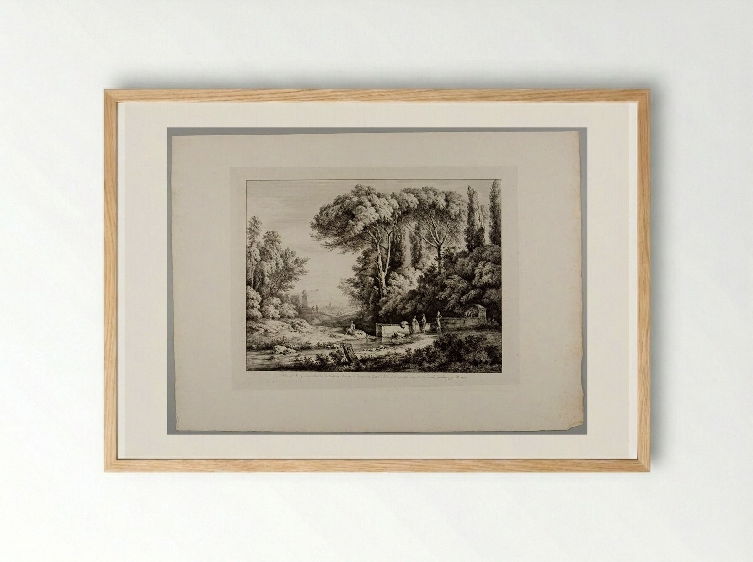 Men and Women at a Fountain - Jean-Jacques de Boissieu - Framed Print Wood