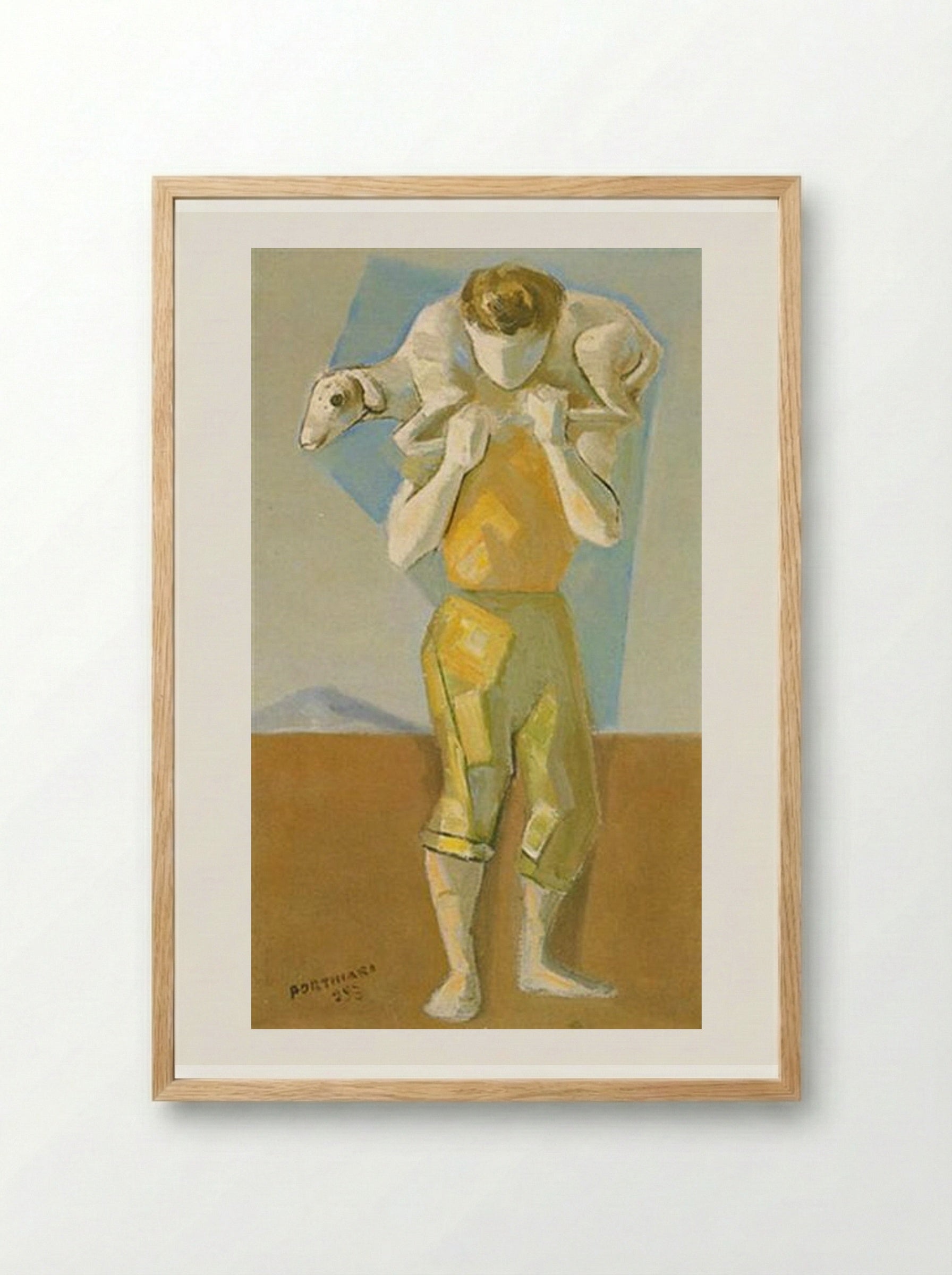 Menino com carneiro - Candido Portinari - Framed Print Wood