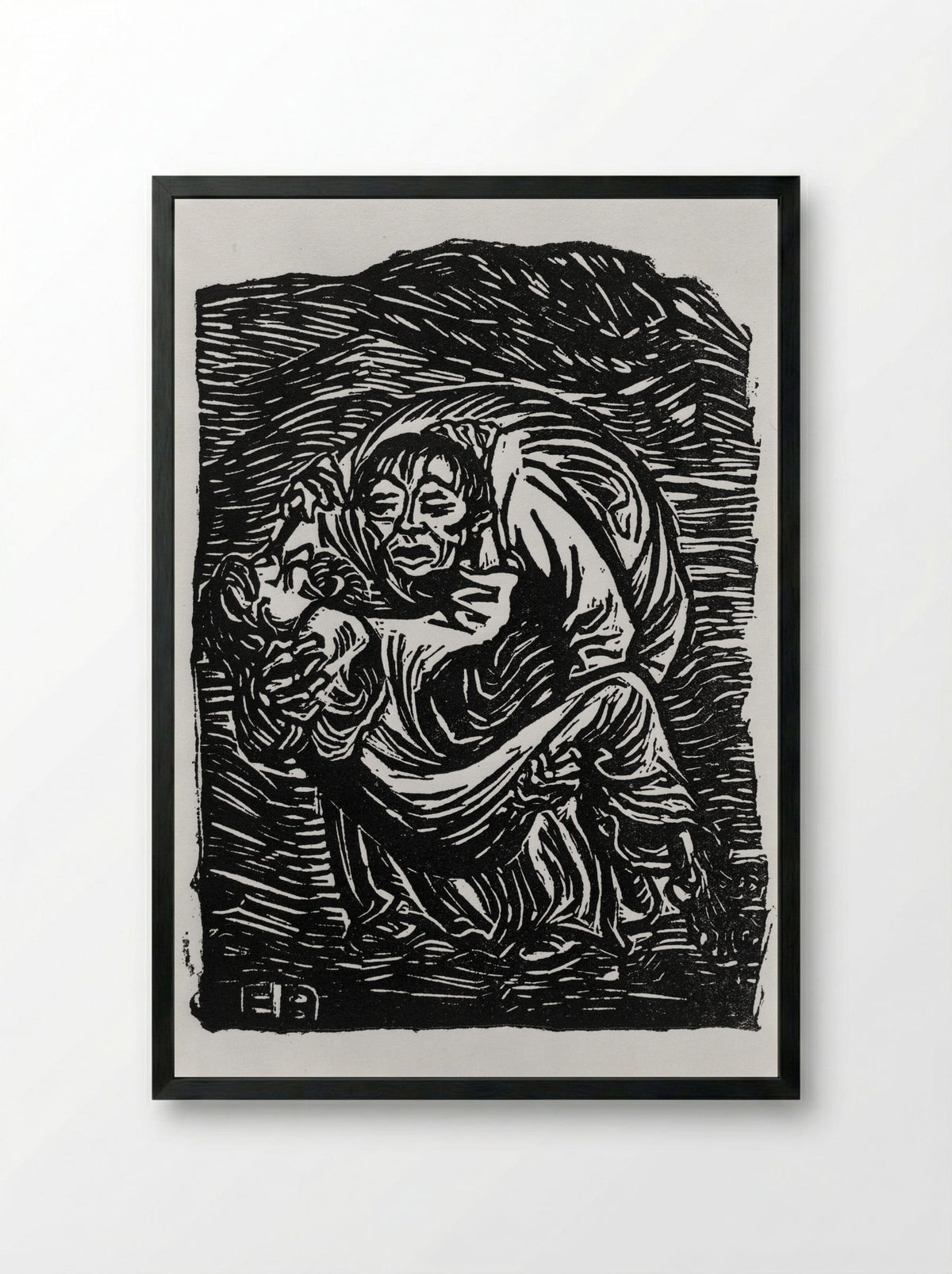 Merciful Samaritan - Ernst Barlach - Framed Print Black
