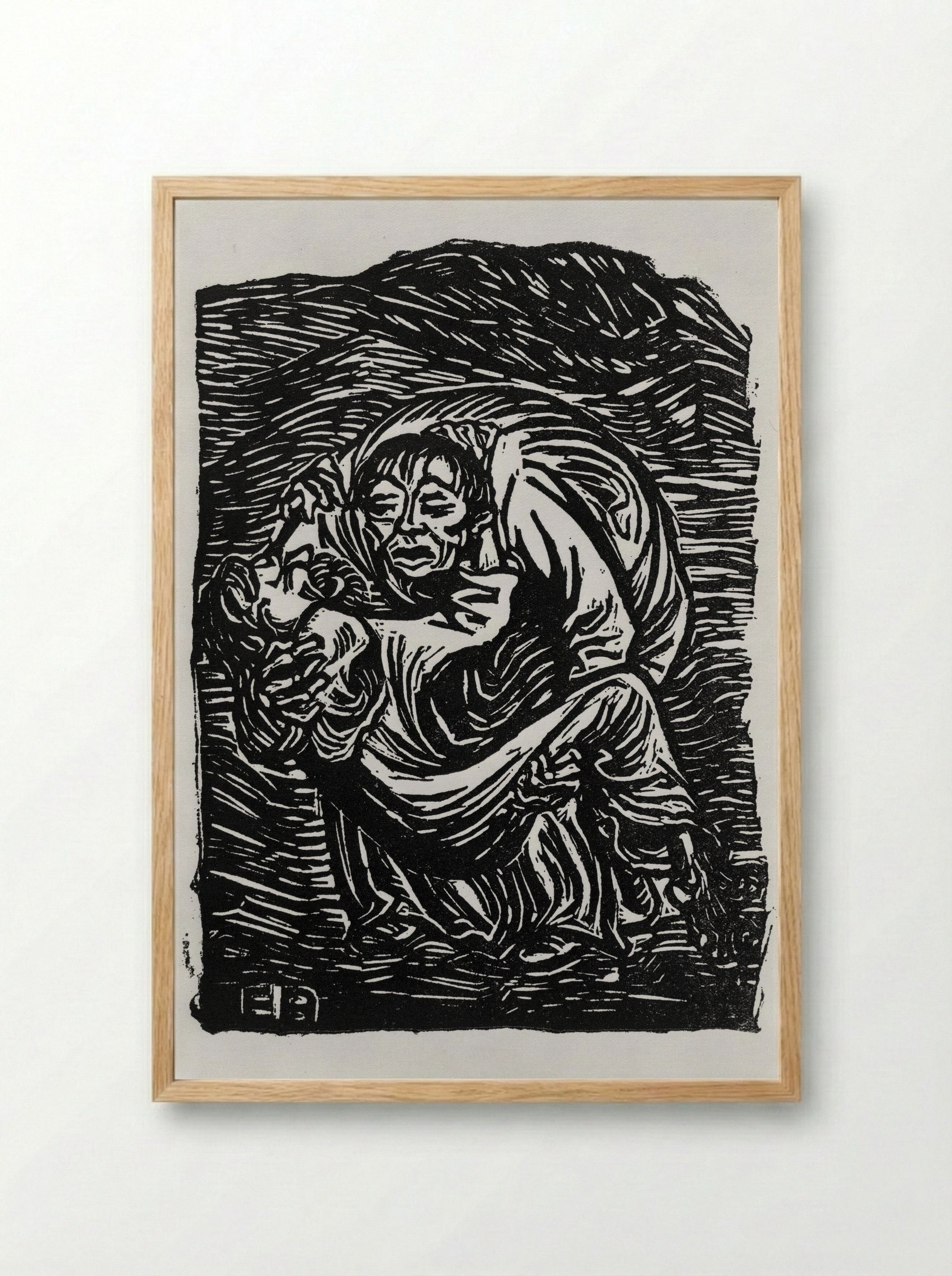 Merciful Samaritan - Ernst Barlach - Framed Print Wood