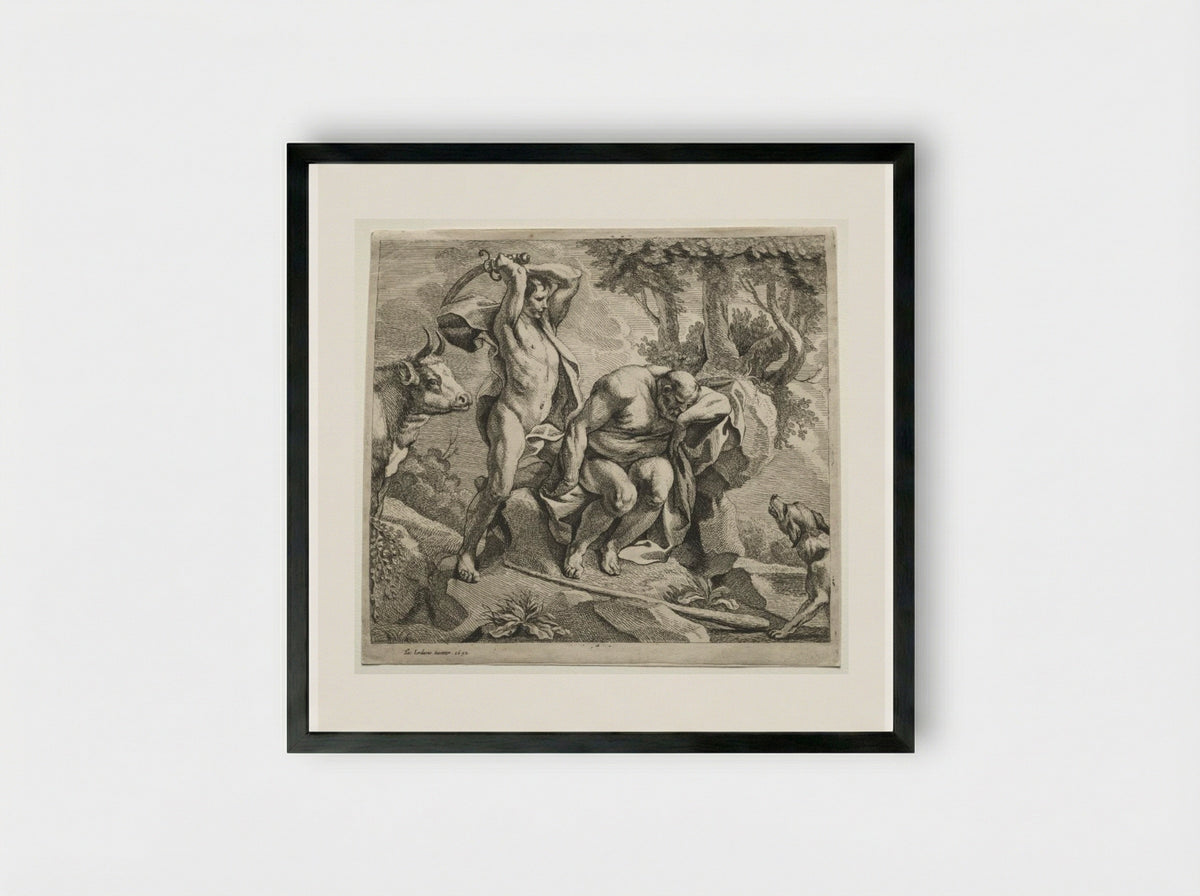 Mercury Killing Argus - Jacob Jordaens - Framed Print Black