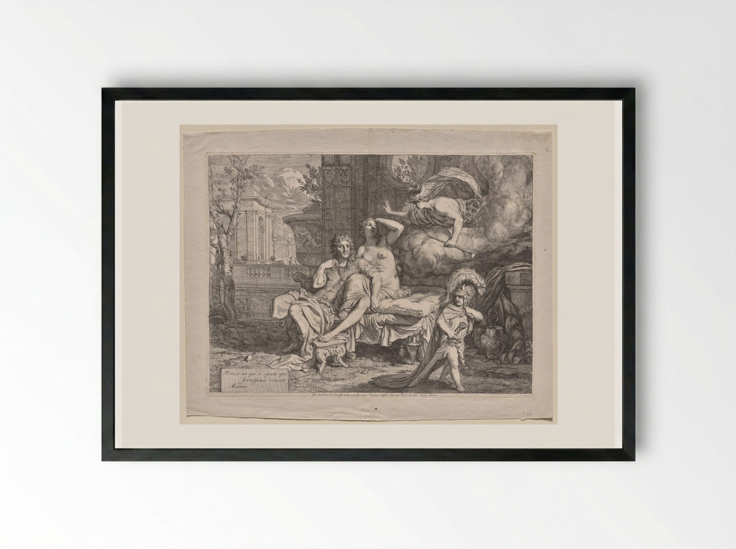 Mercury Orders Calypso to Allow Ulysses to Depart - Gerard de Lairesse - Framed Print Black