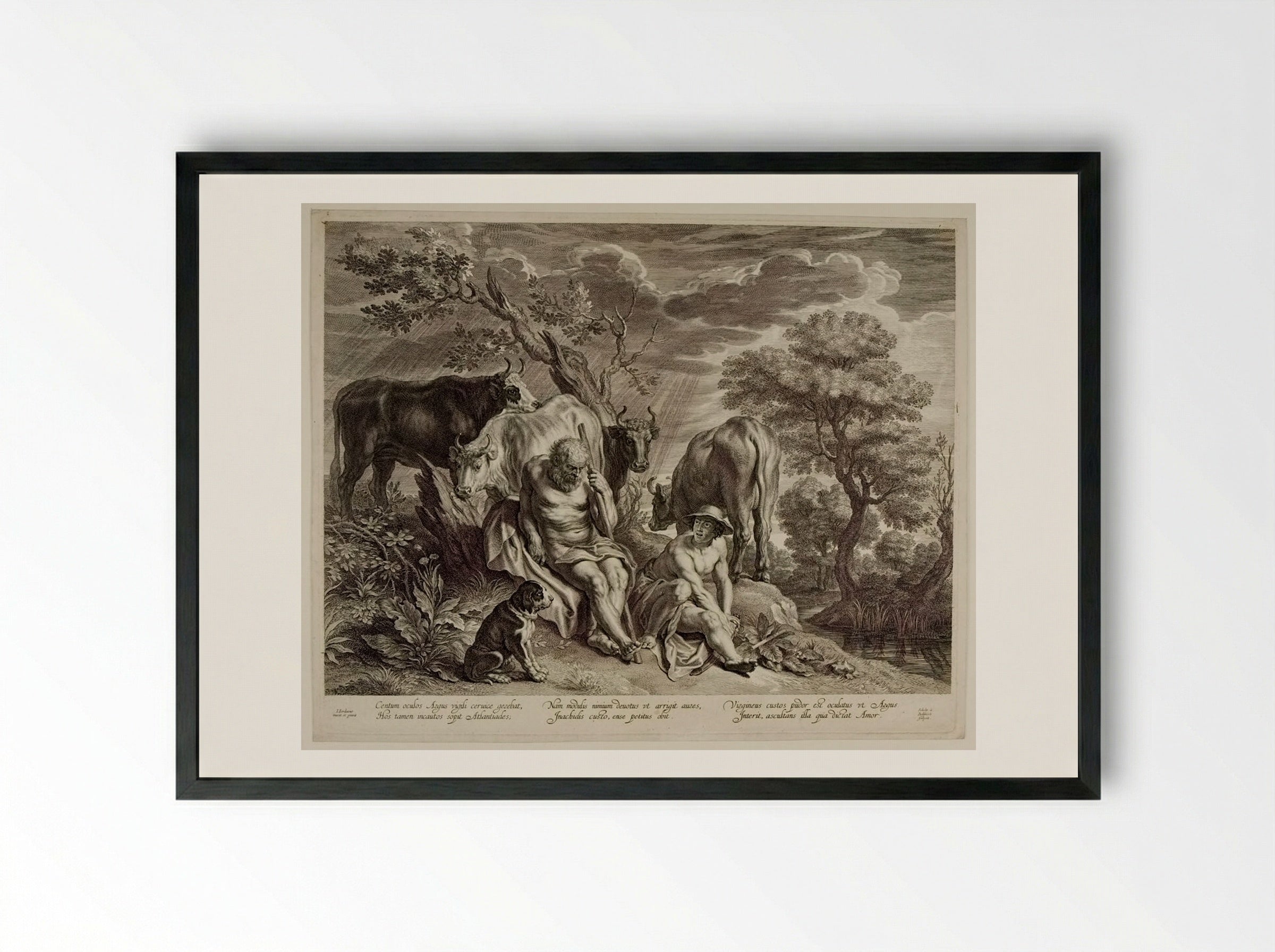 Mercury and Argus - Schelte Adamsz. Bolswert - Framed Print Black