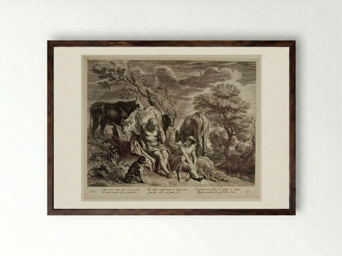 Mercury and Argus - Schelte Adamsz. Bolswert - Framed Print Dark Wood