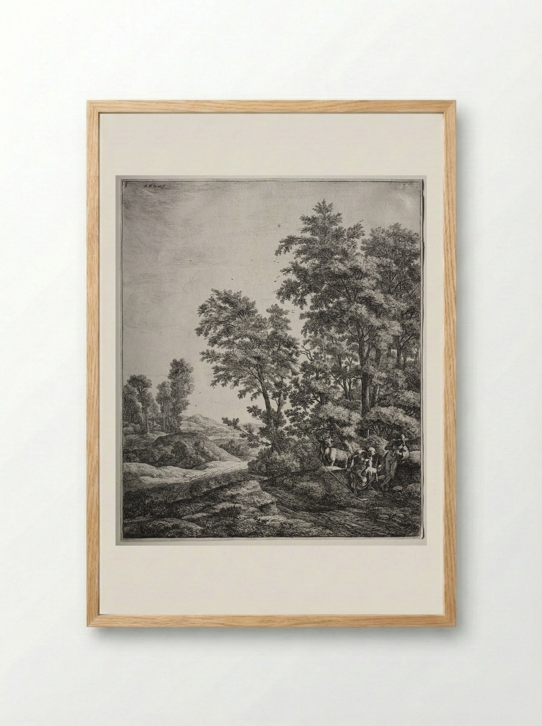 Mercury and Argus - Anthonie Waterloo - Framed Print Wood