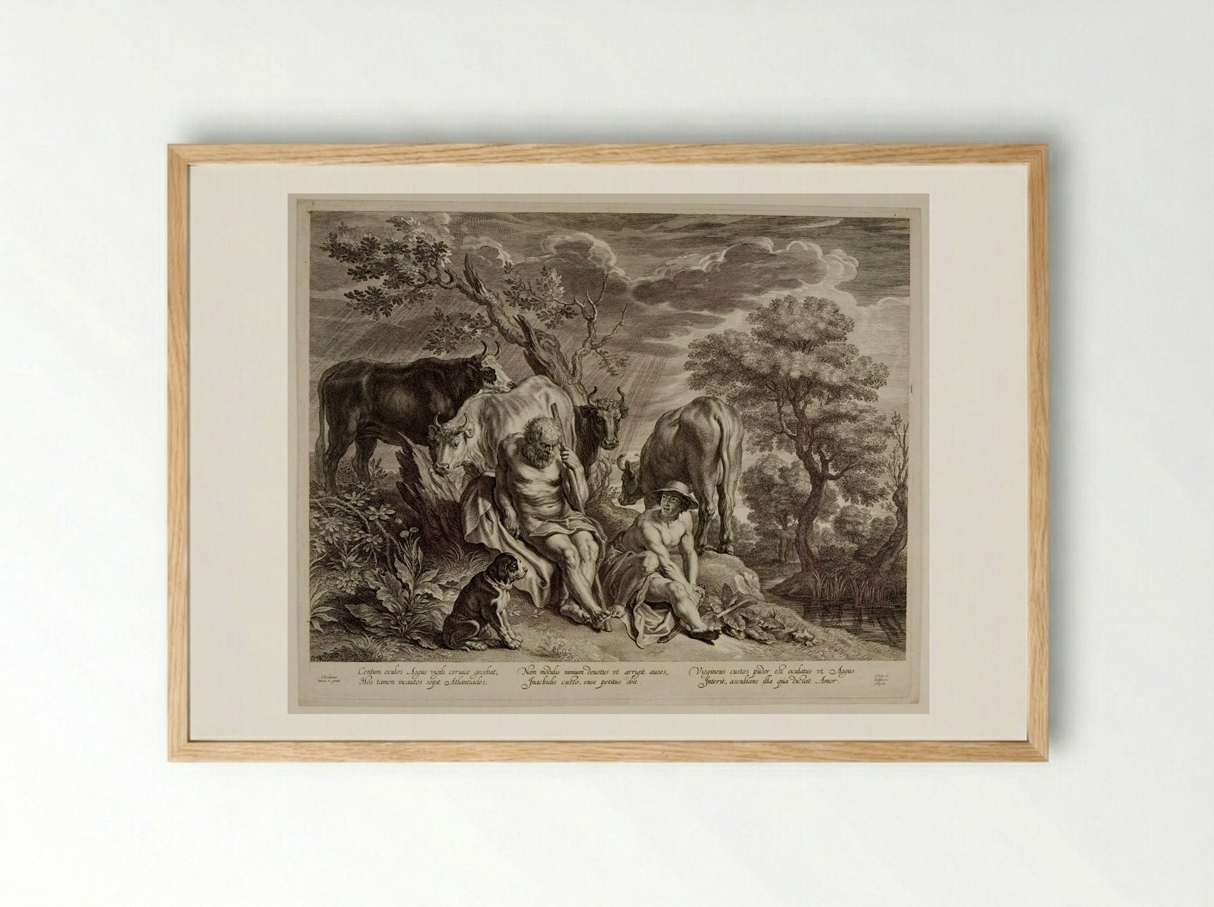 Mercury and Argus - Schelte Adamsz. Bolswert - Framed Print Wood