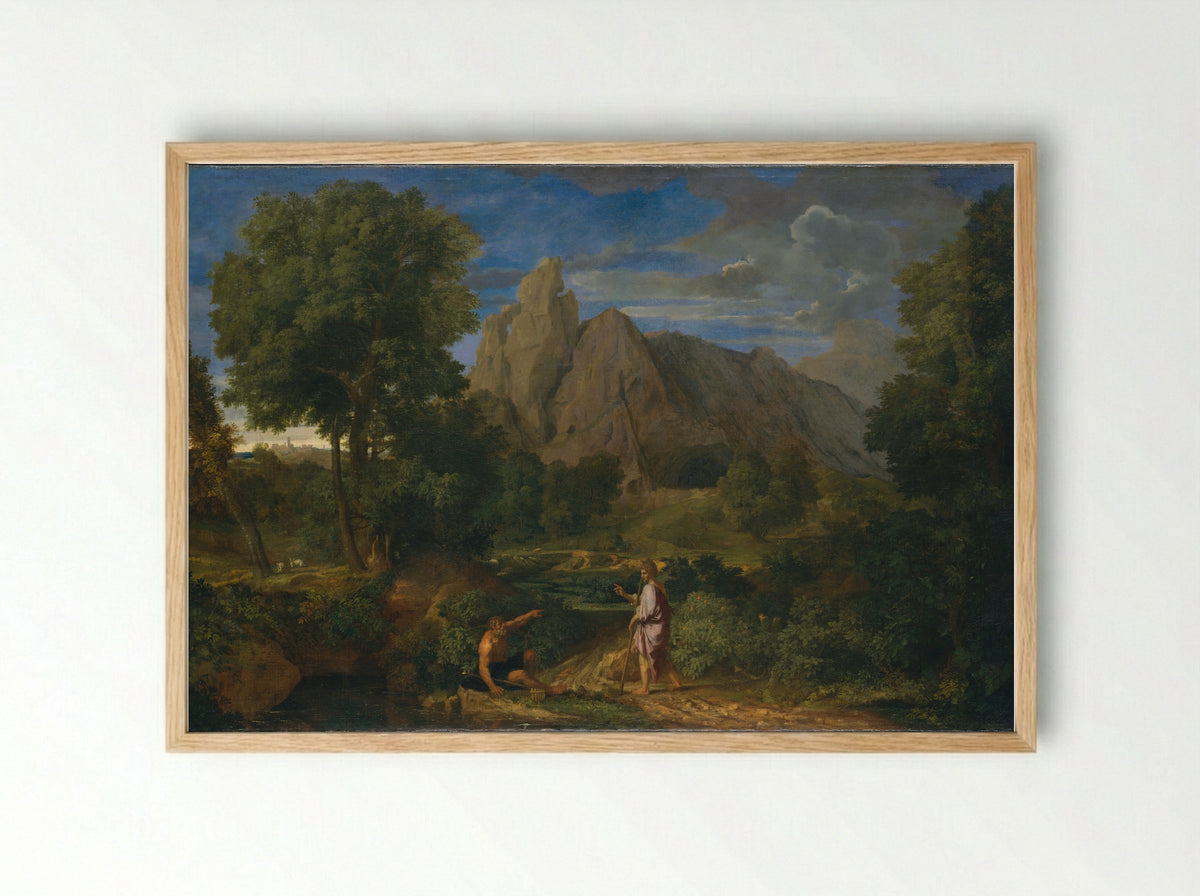 Mercury and Battus - Francisque Millet - Framed Print Wood
