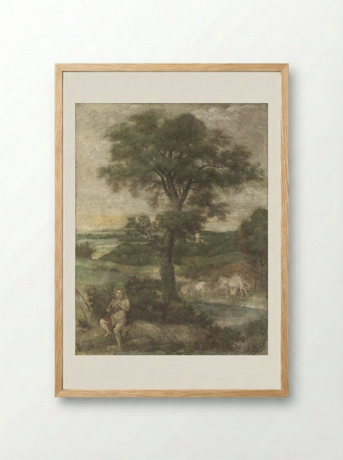 Mercury stealing the Herds of Admetus - Domenichino - Framed Print Wood