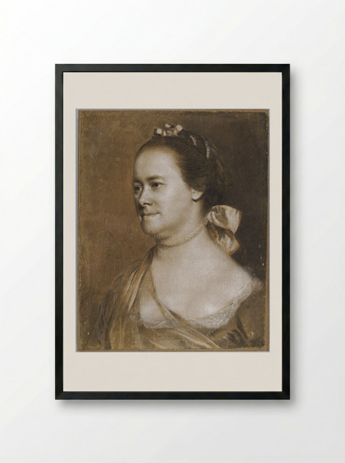 Mercy Greenleaf Scollay (Mrs. John Scollay) - John Singleton Copley - Framed Print Black