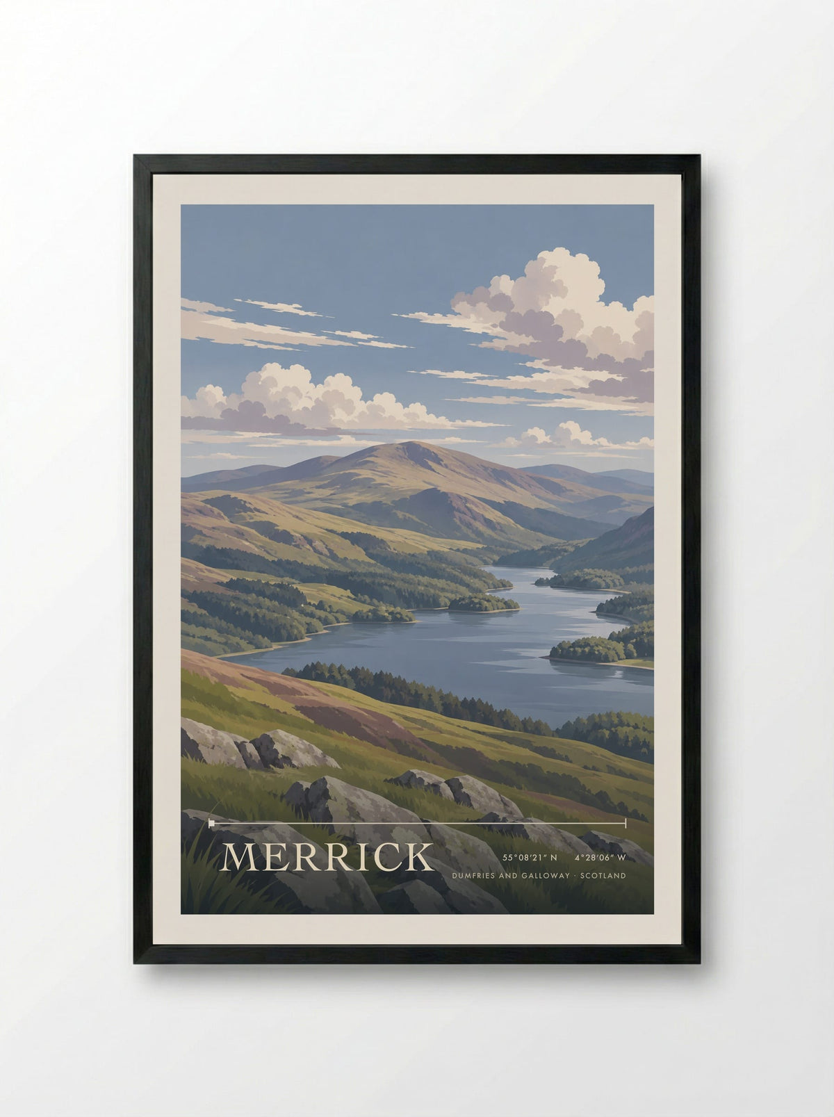 Merrick, Dumfries and Galloway | Travel Poster - Framed Print Black