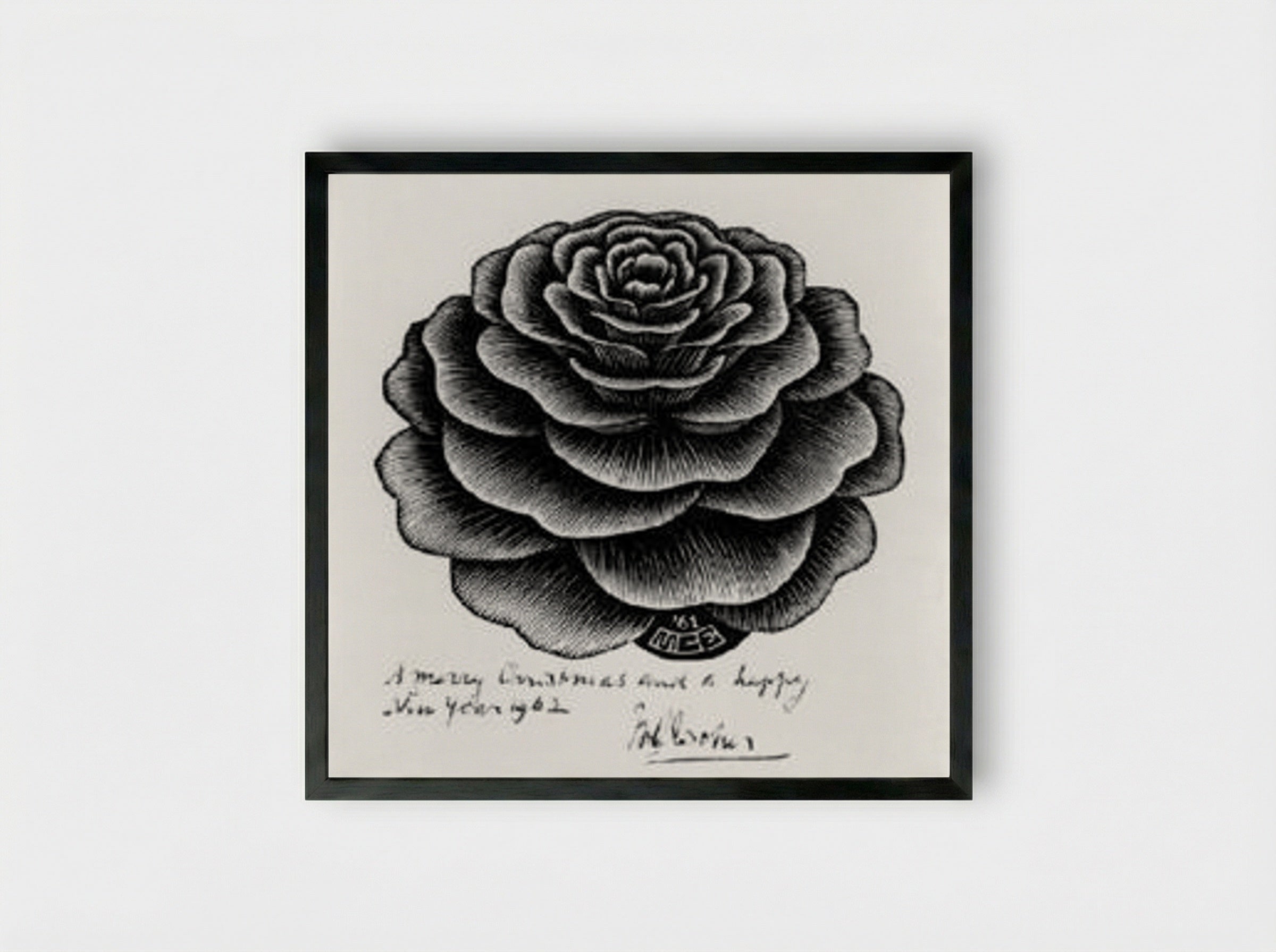 Merry Christmas and Happy New Year - M.C. Escher - Framed Print Black