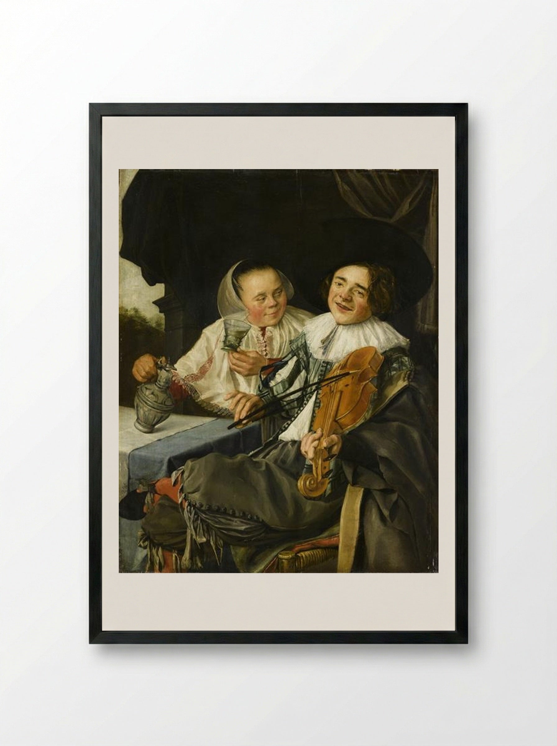 Merry Company - Judith Leyster - Framed Print Black