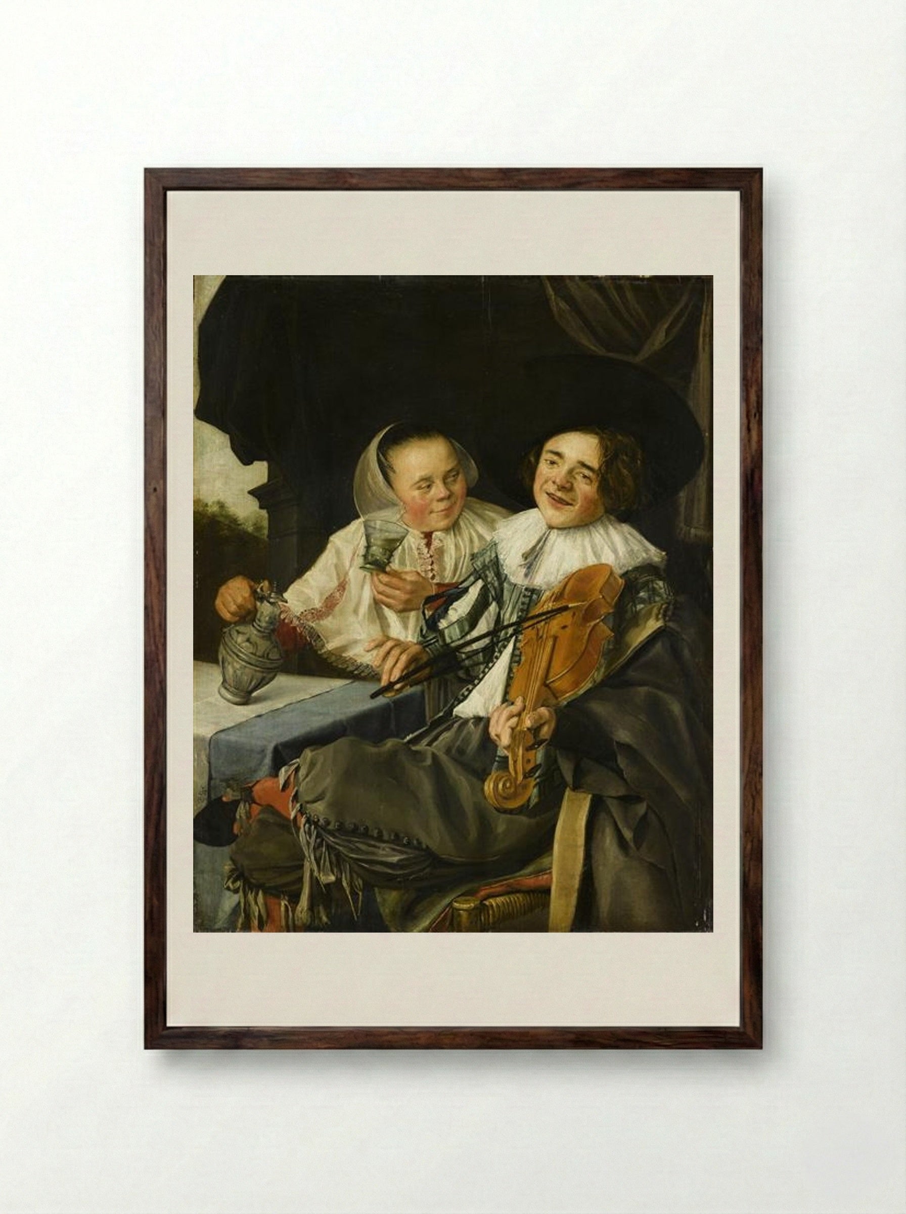 Merry Company - Judith Leyster - Framed Print Dark Wood