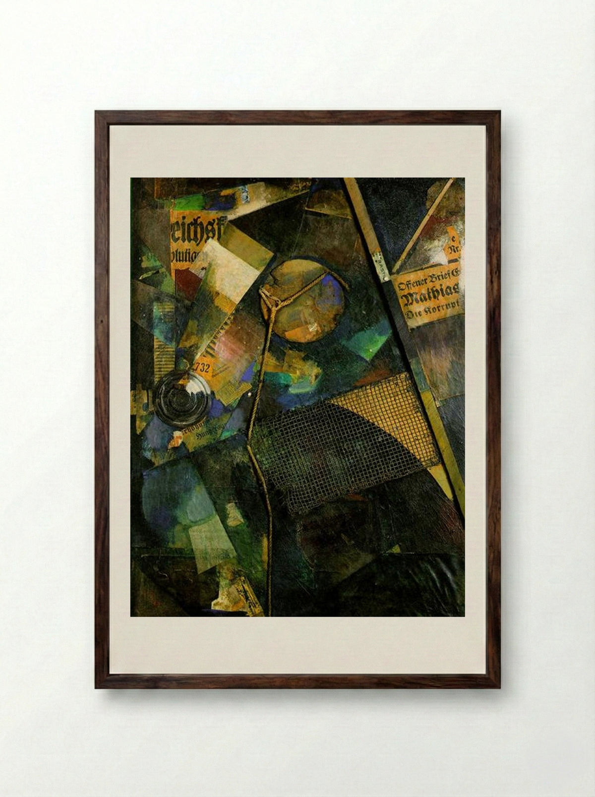 Merz Picture 25A: The Star Picture - Kurt Schwitters - Framed Print Dark Wood