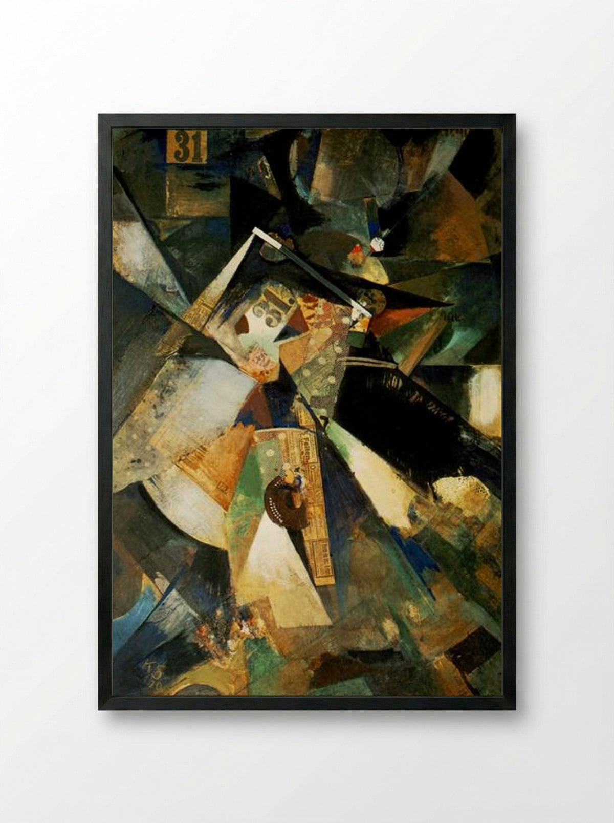 Merzpicture Thirty-One - Kurt Schwitters - Framed Print Black