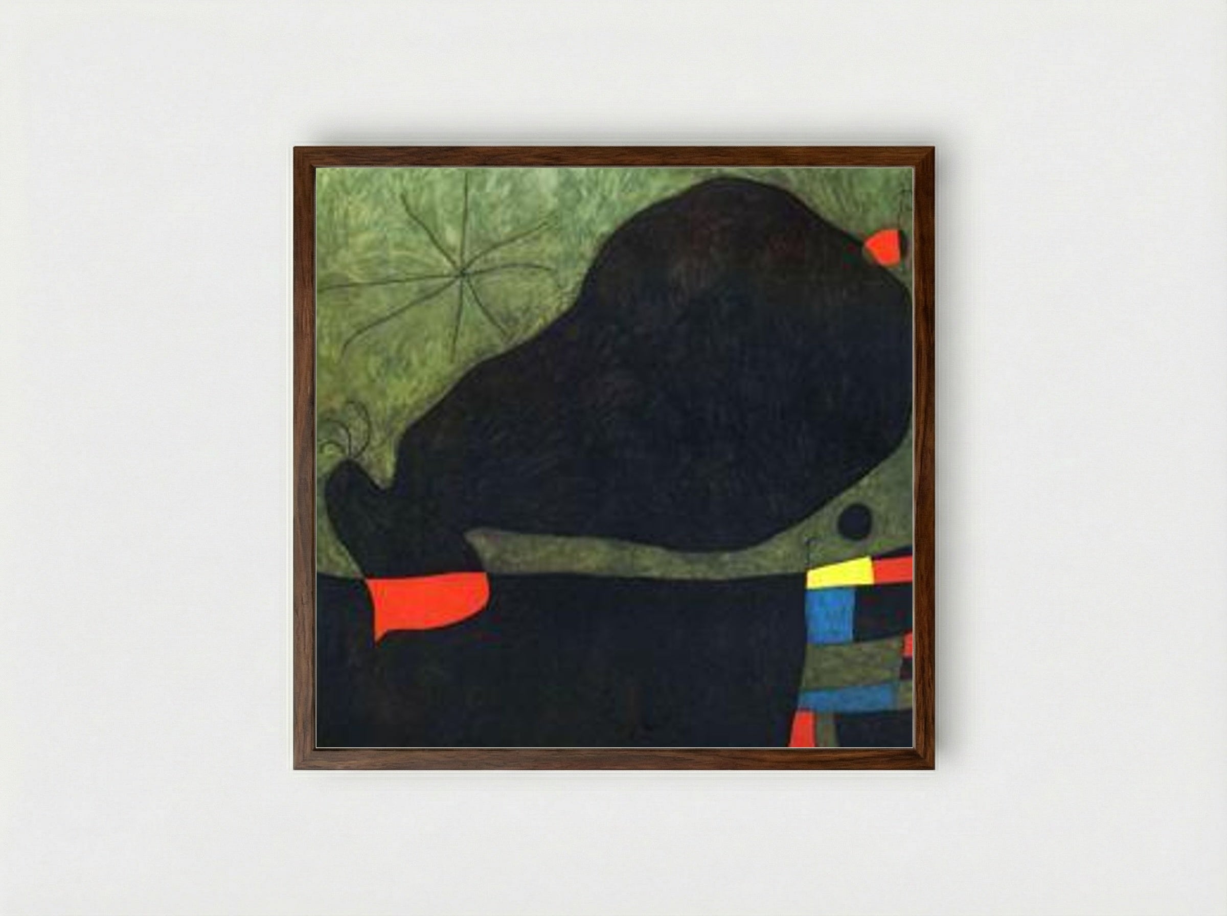 Message from a Friend - Joan Miró - Framed Print Dark Wood