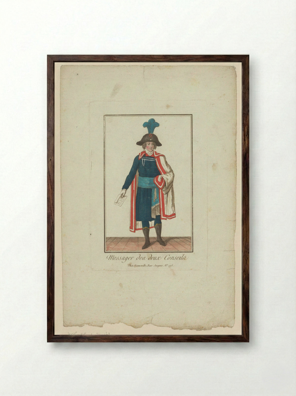 Messager des deux Conseils - François Bonneville - Framed Print Dark Wood
