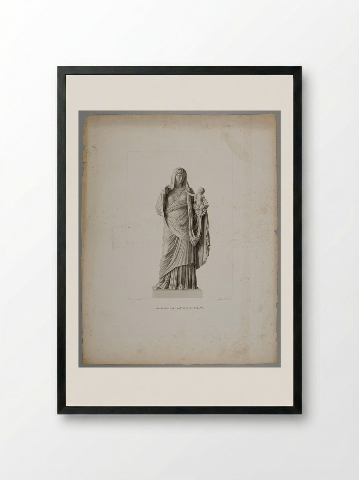 Messalina with the Infant Britannicus, after the Antique - Albrecht Christoph Reindel - Framed Print Black