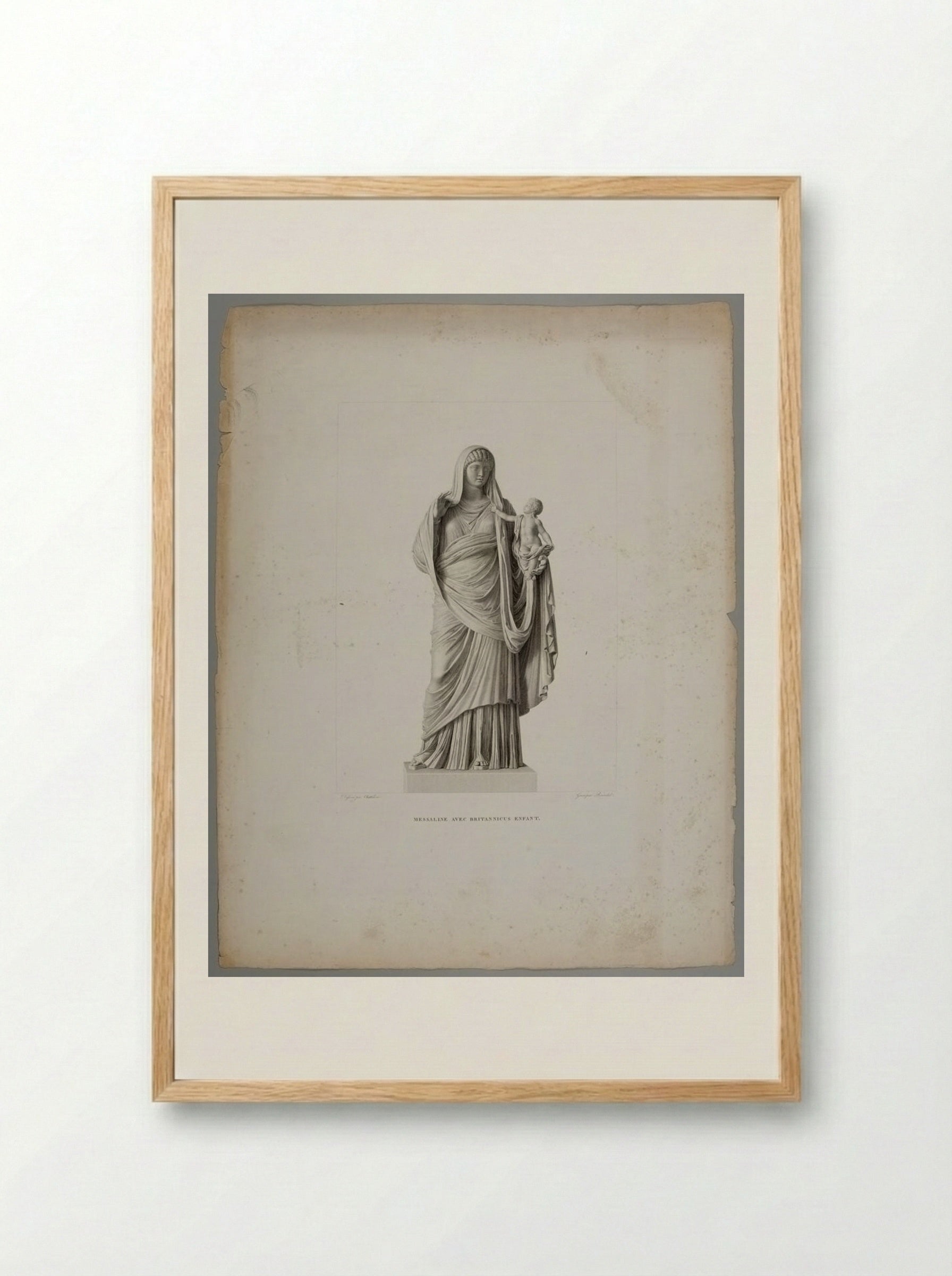 Messalina with the Infant Britannicus, after the Antique - Albrecht Christoph Reindel - Framed Print Wood
