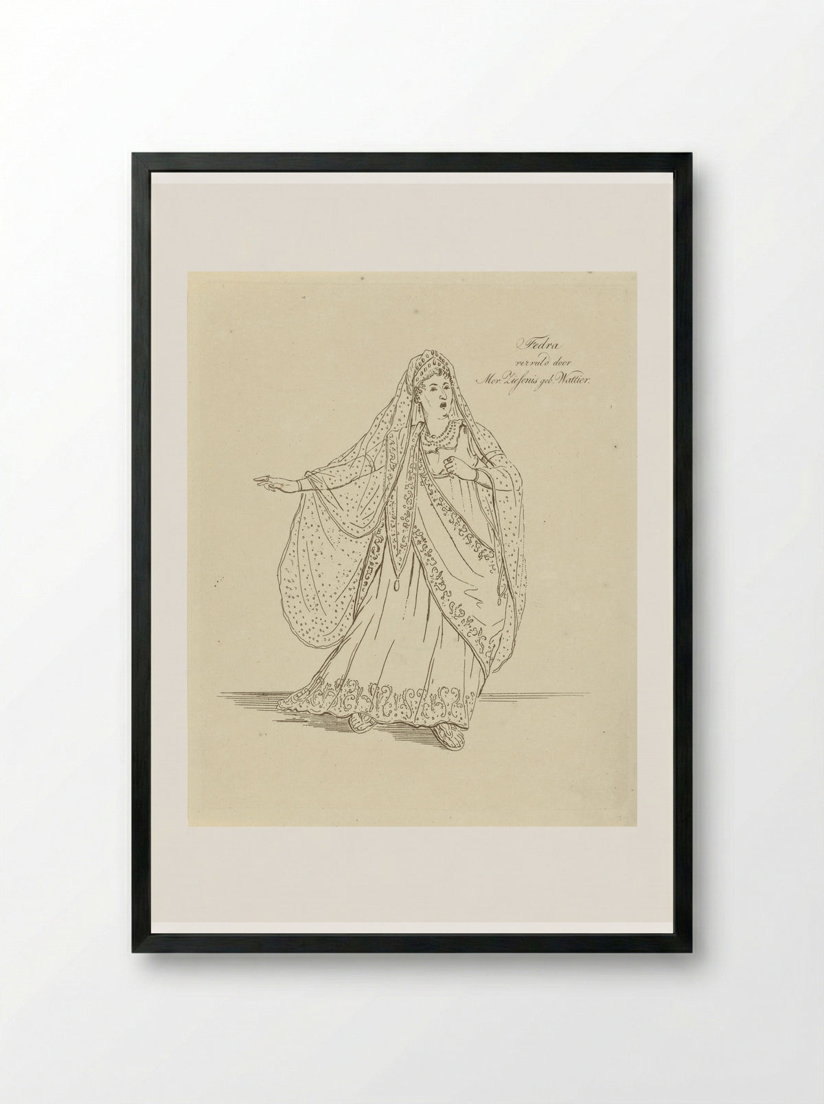 Mevrouw Ziesenis in de rol van Fedra - Johannes Jelgerhuis - Framed Print Black