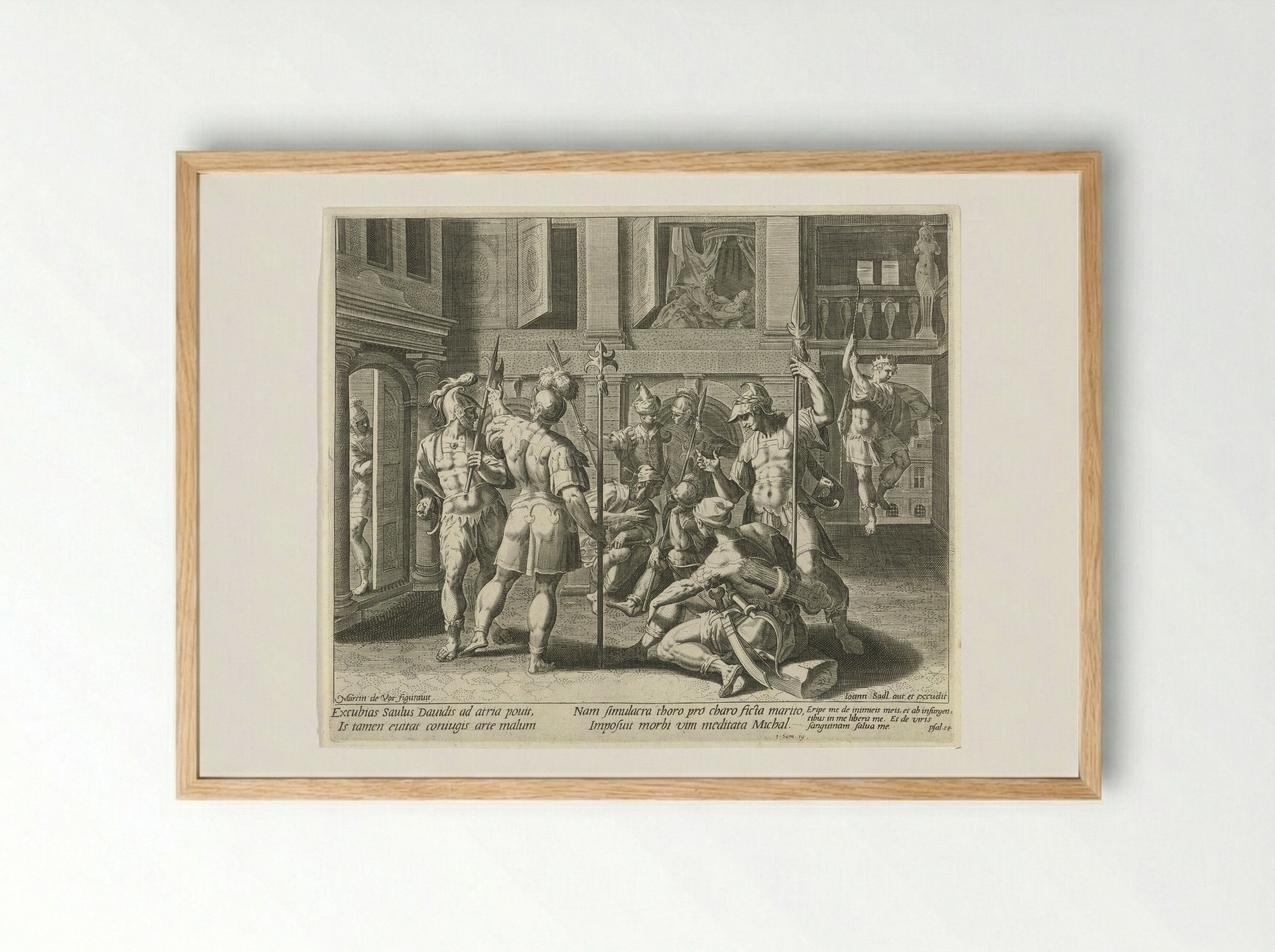 Michal Helps David Escape - Aegidius Sadeler (II) - Framed Print Wood