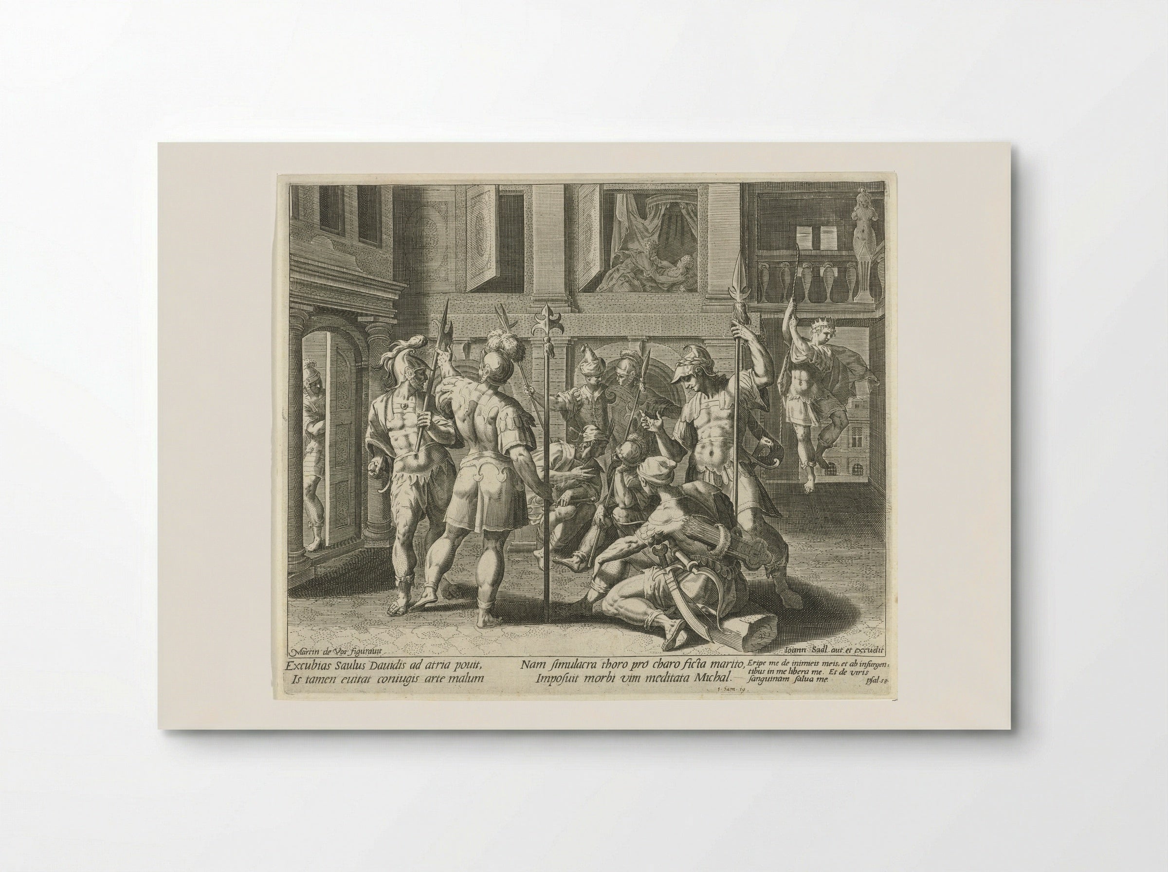 Michal Helps David Escape - Aegidius Sadeler (II) - Poster
