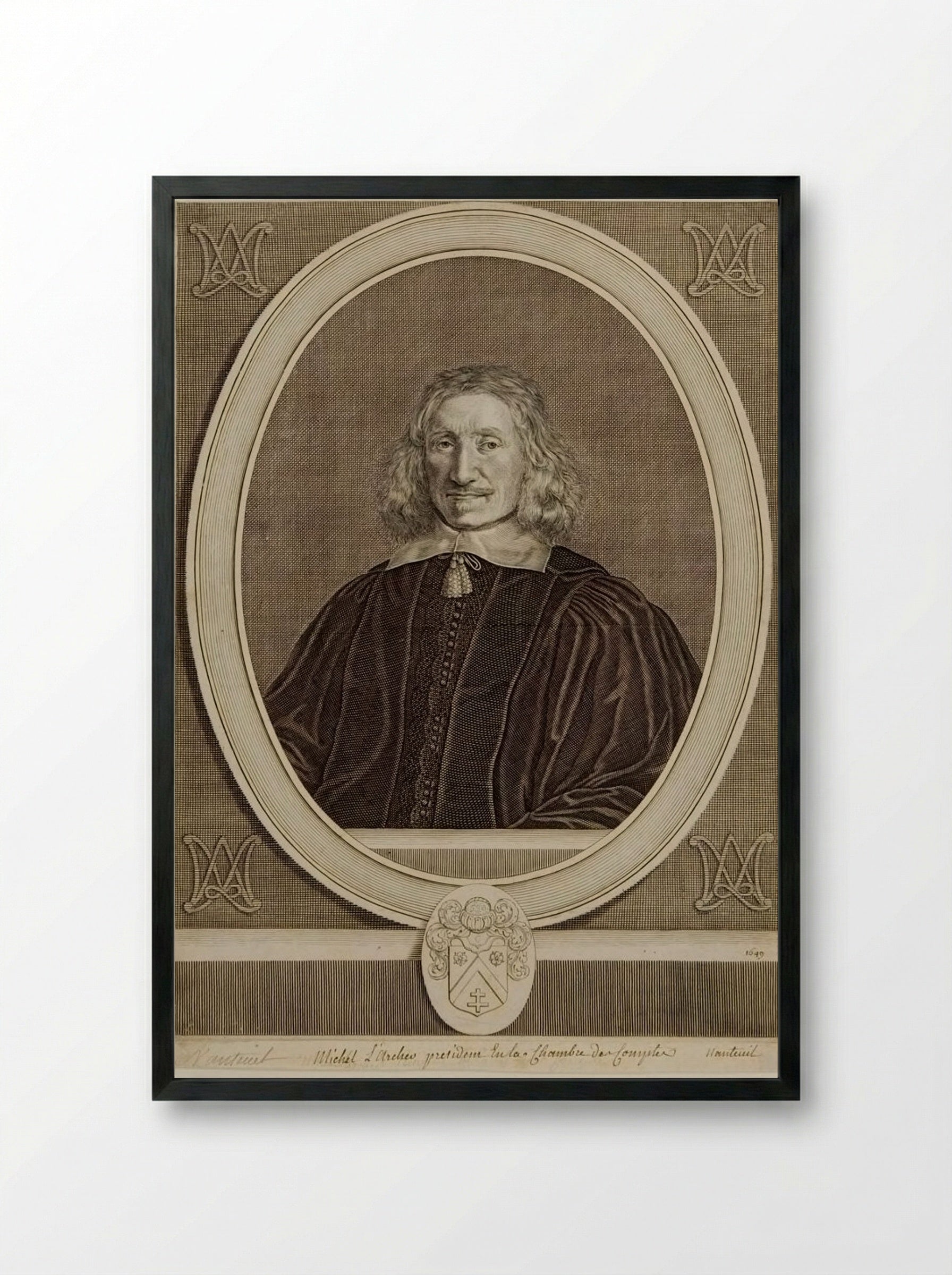 Michel Larcher, Marquis d'Esternay, Baron d'Olizy - Robert Nanteuil - Framed Print Black