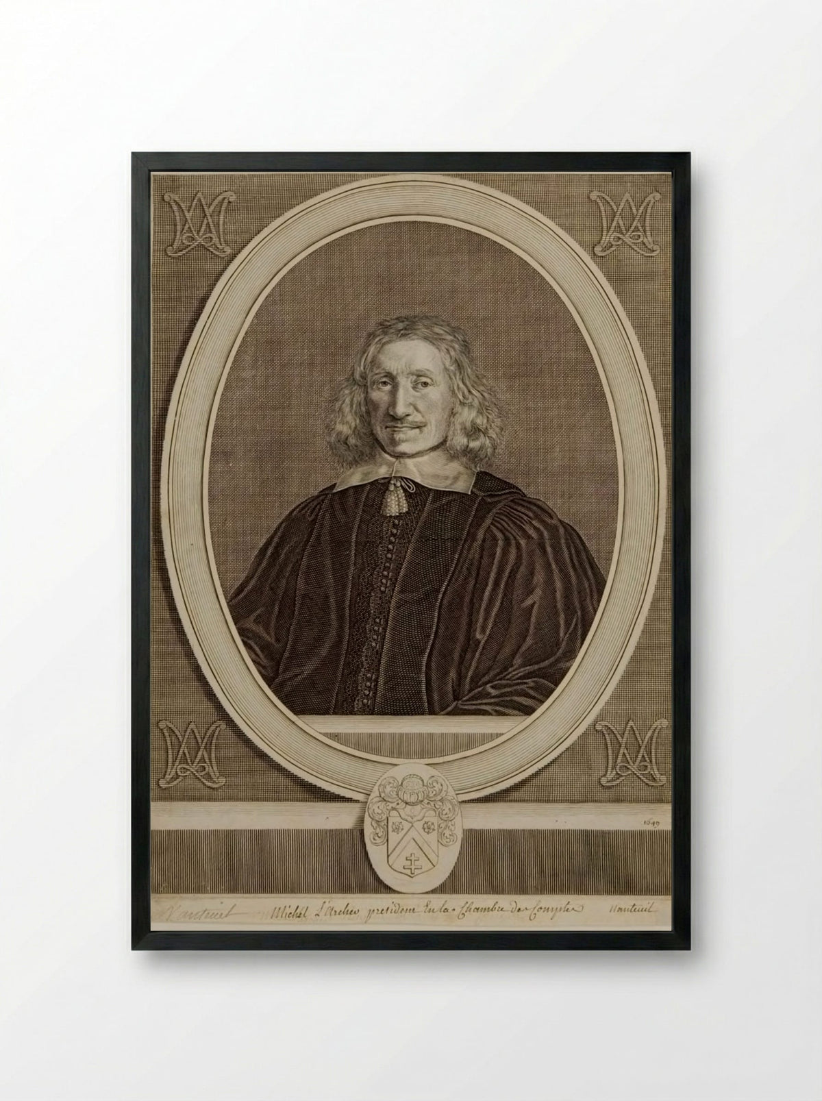 Michel Larcher, Marquis d'Esternay, Baron d'Olizy - Robert Nanteuil - Framed Print Black