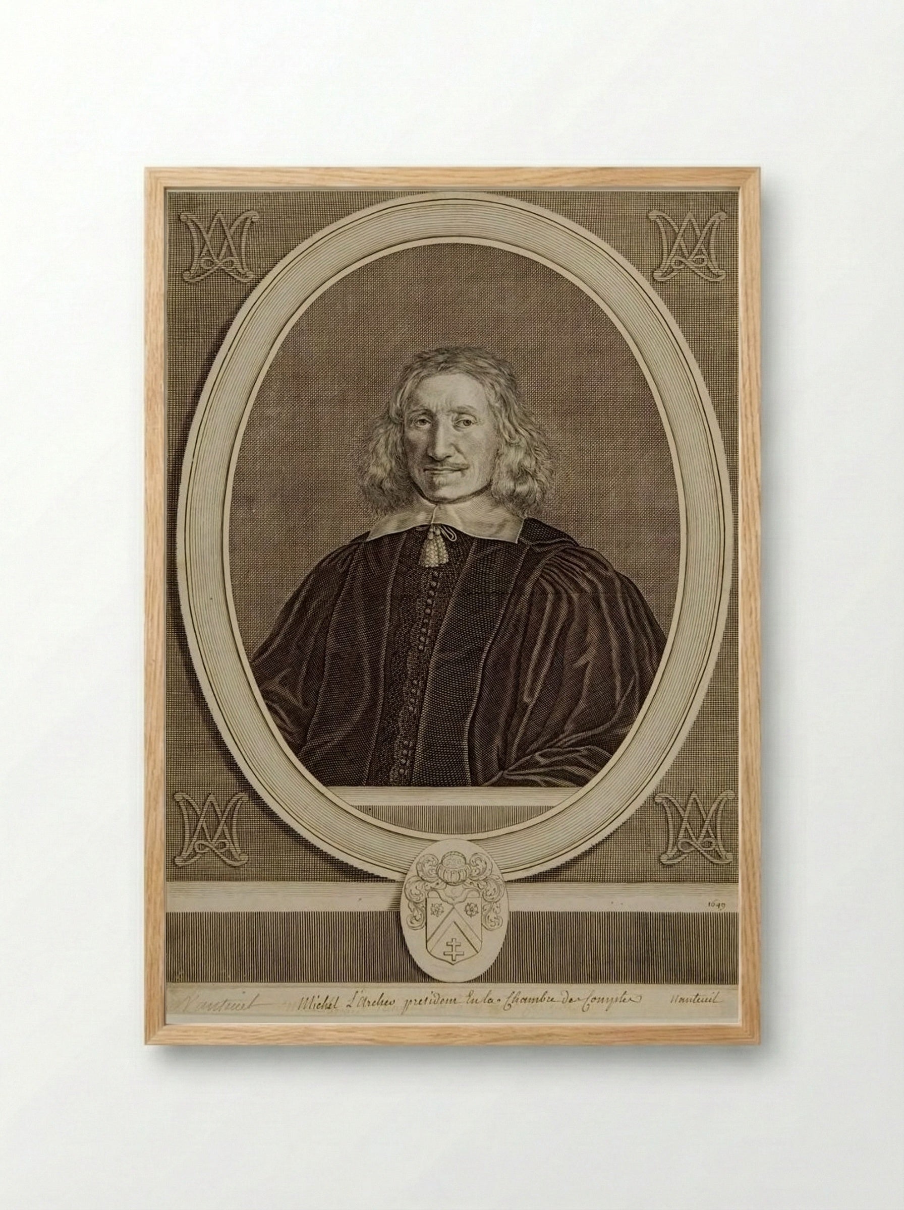 Michel Larcher, Marquis d'Esternay, Baron d'Olizy - Robert Nanteuil - Framed Print Wood