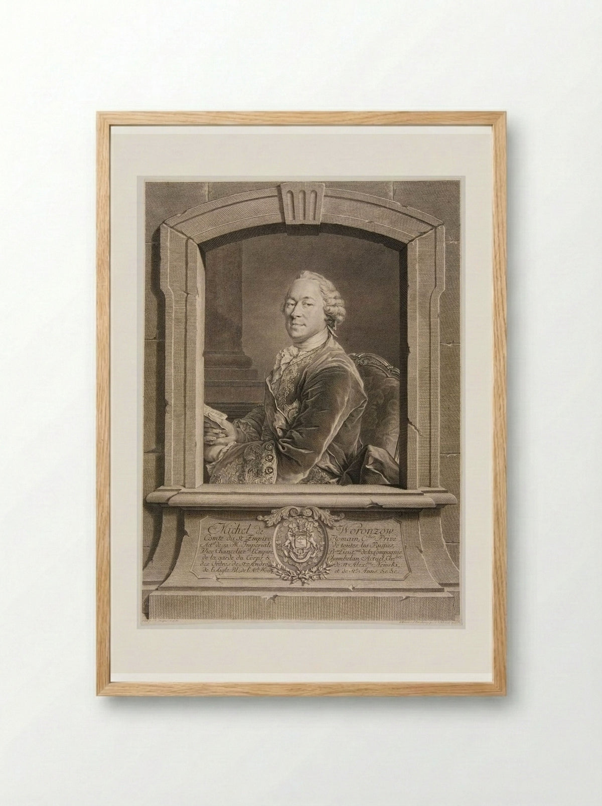 Michel de Woronzow - Georg Friedrich Schmidt - Framed Print Wood