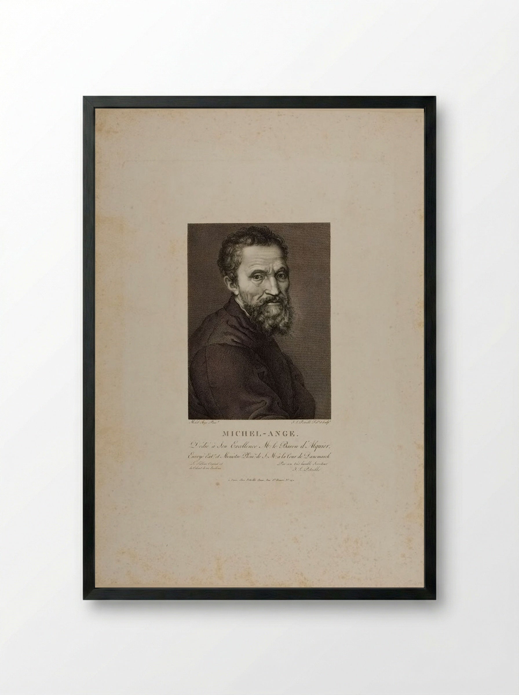 Michelangelo - Jean Louis Potrelle - Framed Print Black