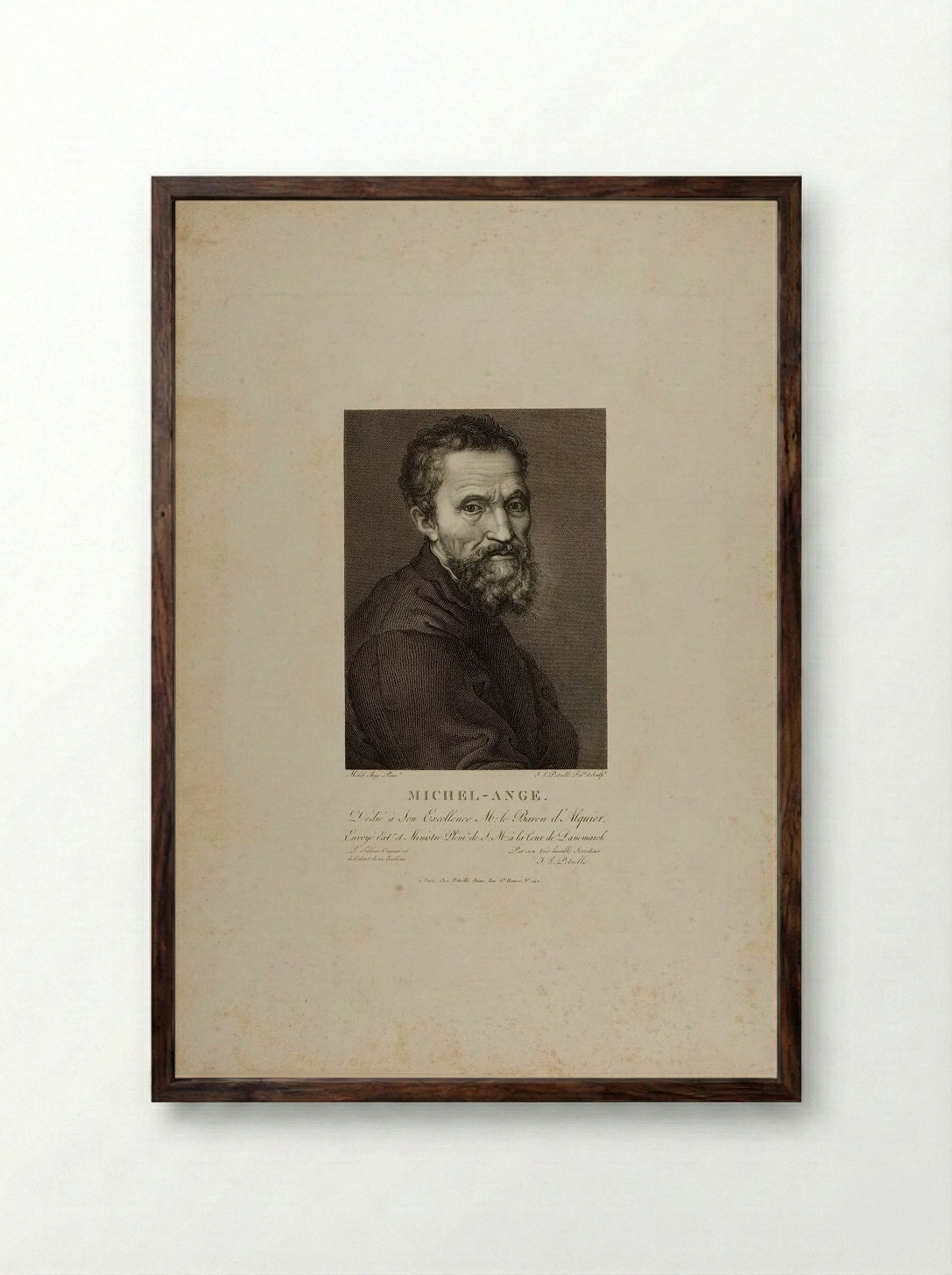 Michelangelo - Jean Louis Potrelle - Framed Print Dark Wood