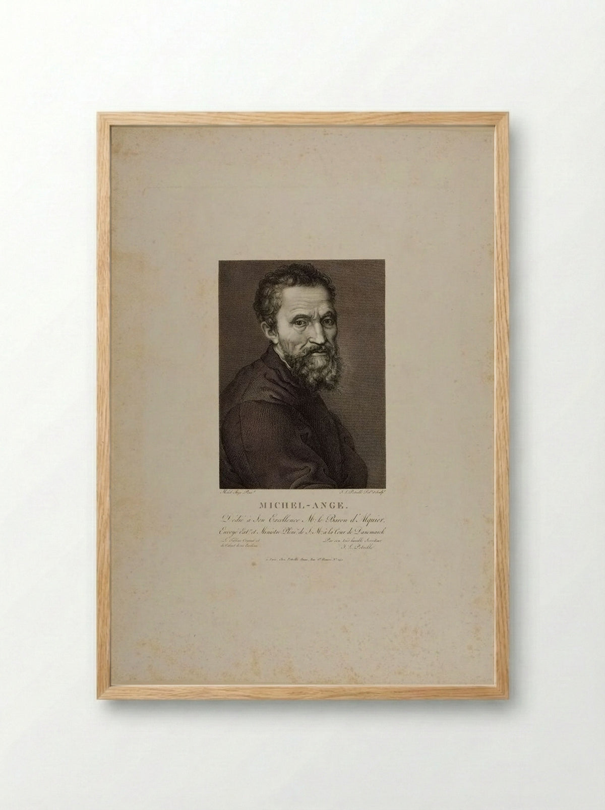 Michelangelo - Jean Louis Potrelle - Framed Print Wood