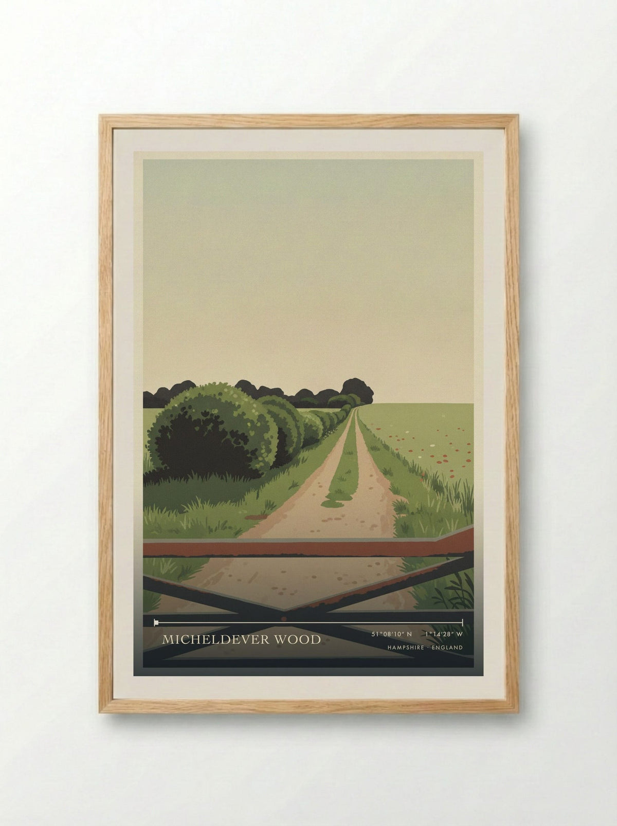 Micheldever Wood Hampshire England Travel Poster - Framed Print Wood