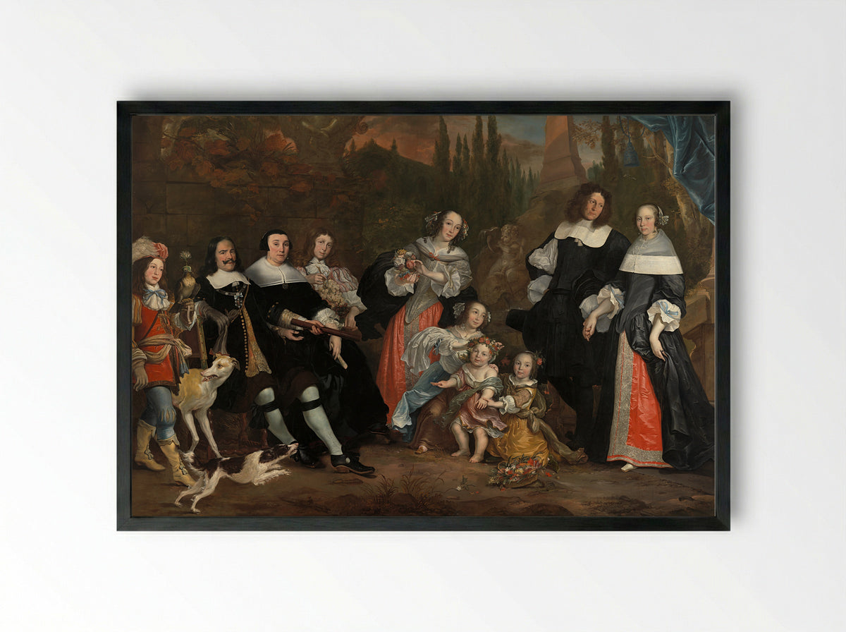 Michiel Adriaenszoon de Ruyter and his Family - Juriaen Jacobsz. - Framed Print Black