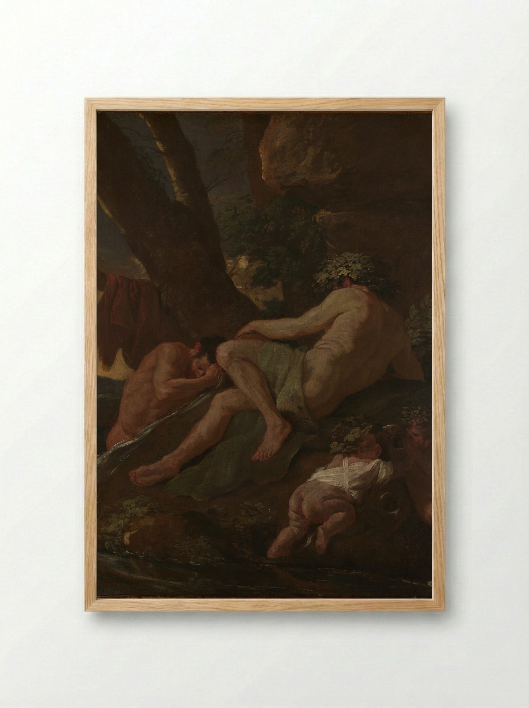 Midas Washing at the Source of the Pactolus - Nicolas Poussin - Framed Print Wood