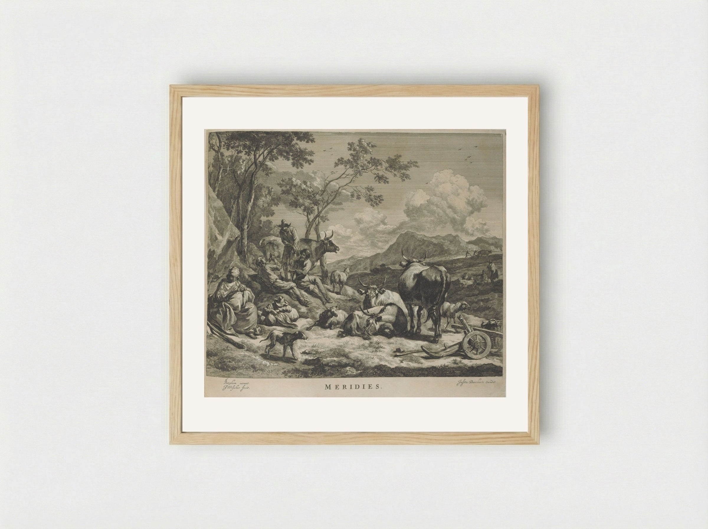 Midday (Meridies) - Johannes Visscher - Framed Print Wood