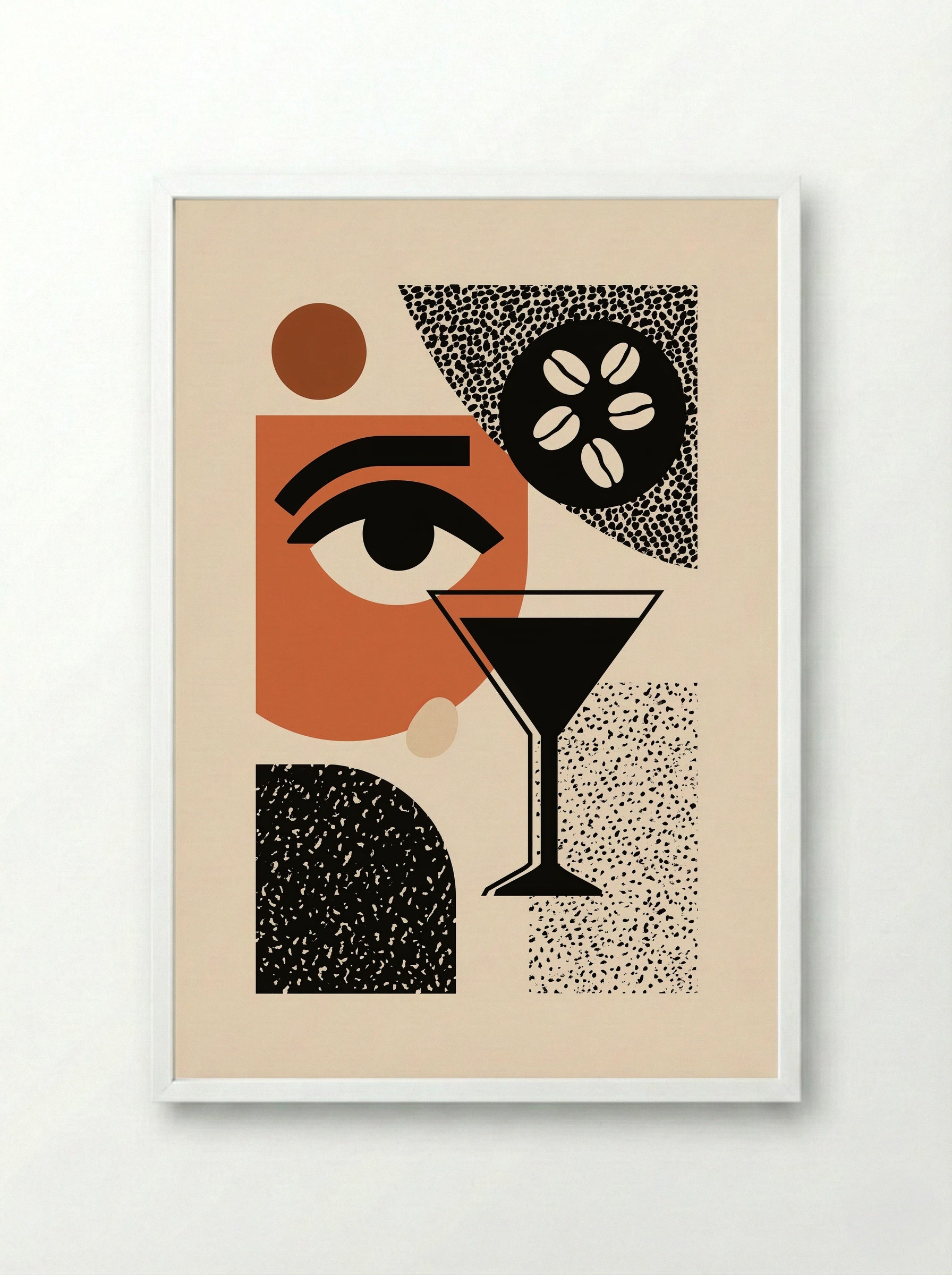 Midnight Espresso Martini - Framed Print White