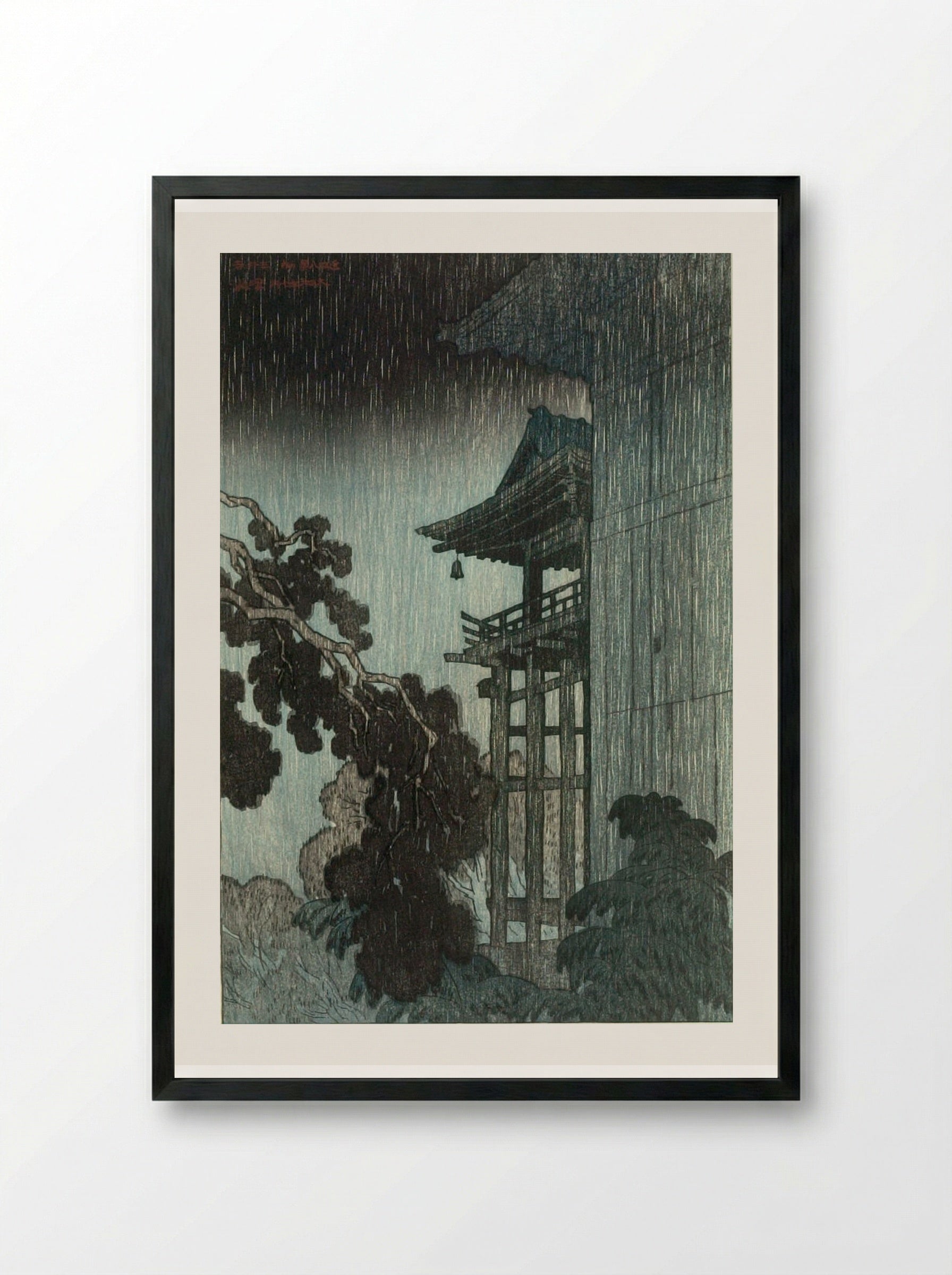 Mii-dera, from the series Eight Views of Lake Biwa - Itō Shinsui - Framed Print Black