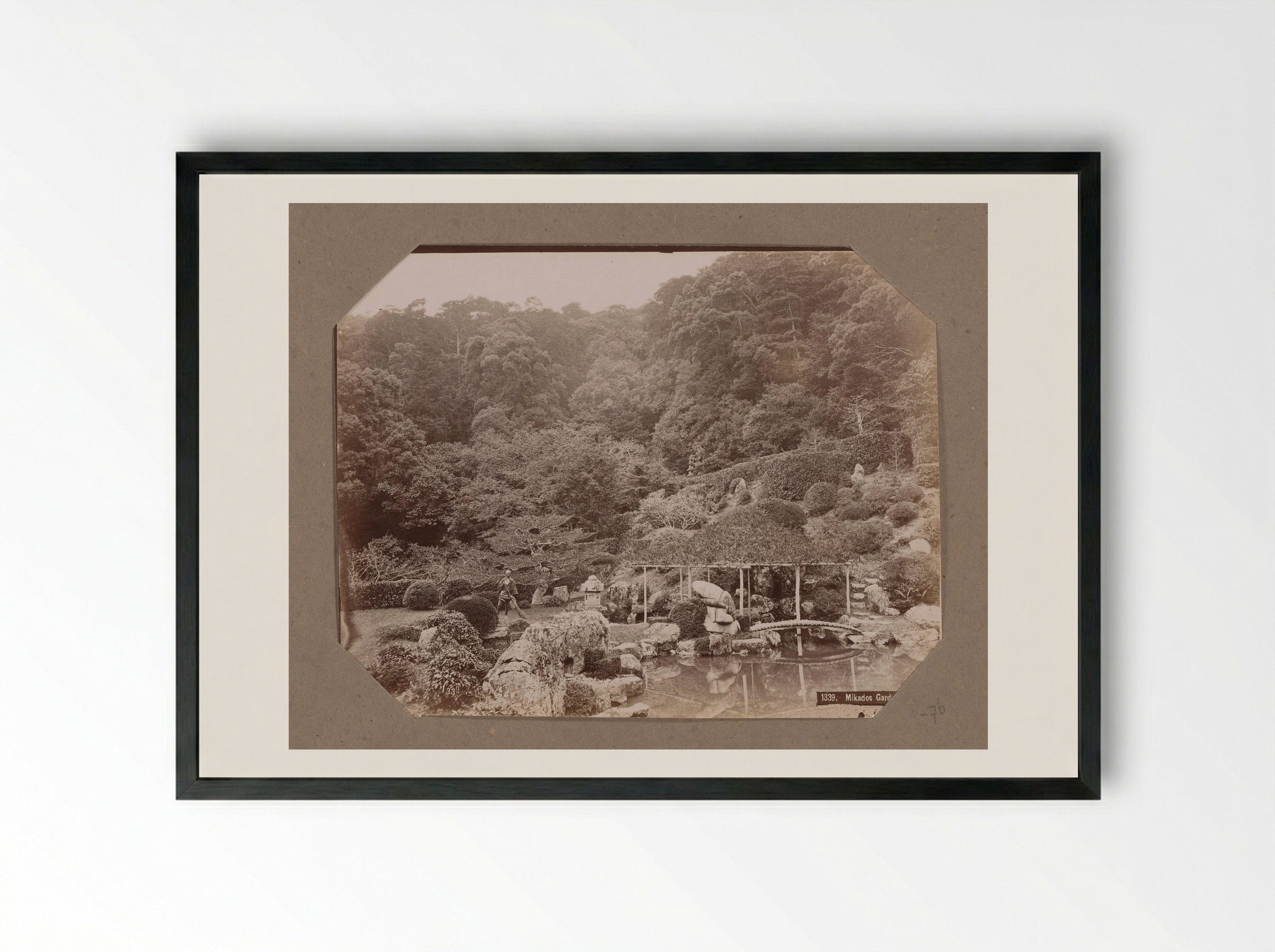 Mikado's Garden, Kyoto - Kusakabe Kimbei - Framed Print Black