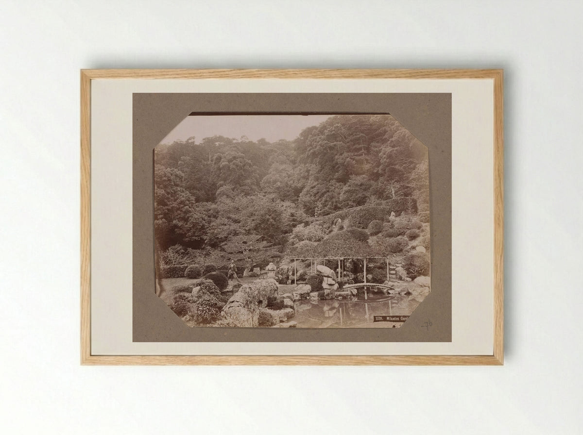 Mikado's Garden, Kyoto - Kusakabe Kimbei - Framed Print Wood