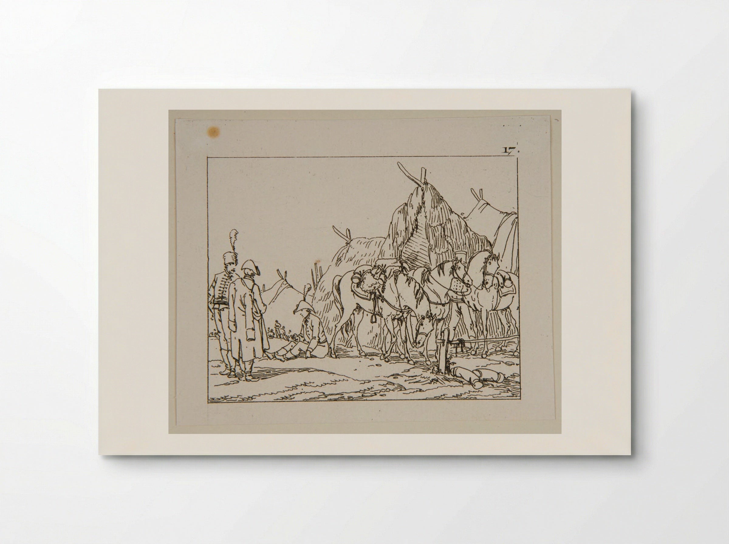 Military Encampment with Horses - Jacques-Francois-Joseph Swebach - Poster
