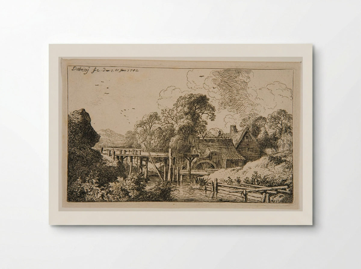 Mill by a River - Christian Wilhelm Ernst Dietrich - Poster